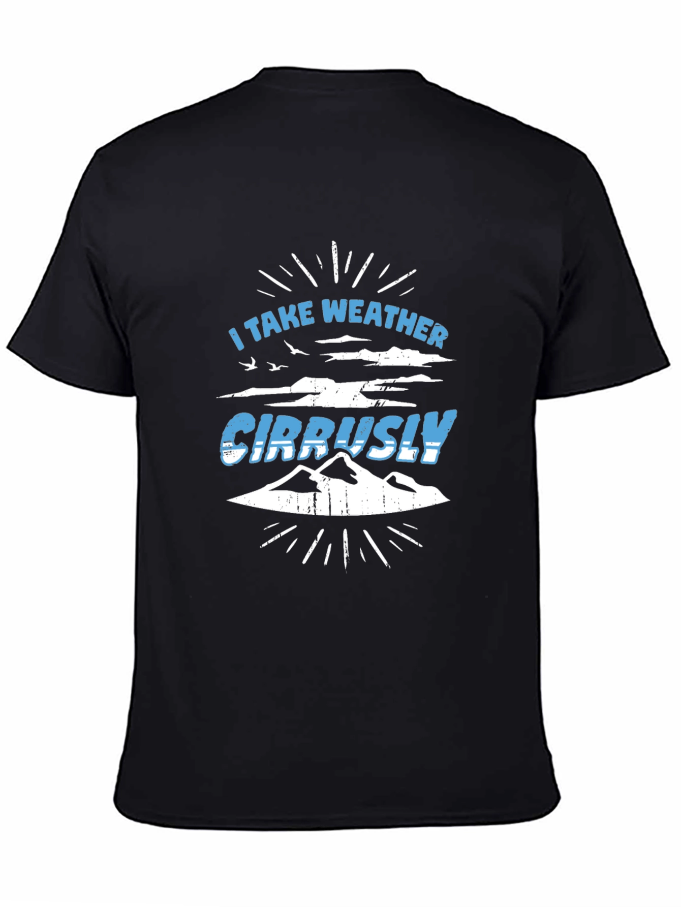 Weather Puns Black T-Shirt - Cirrusly