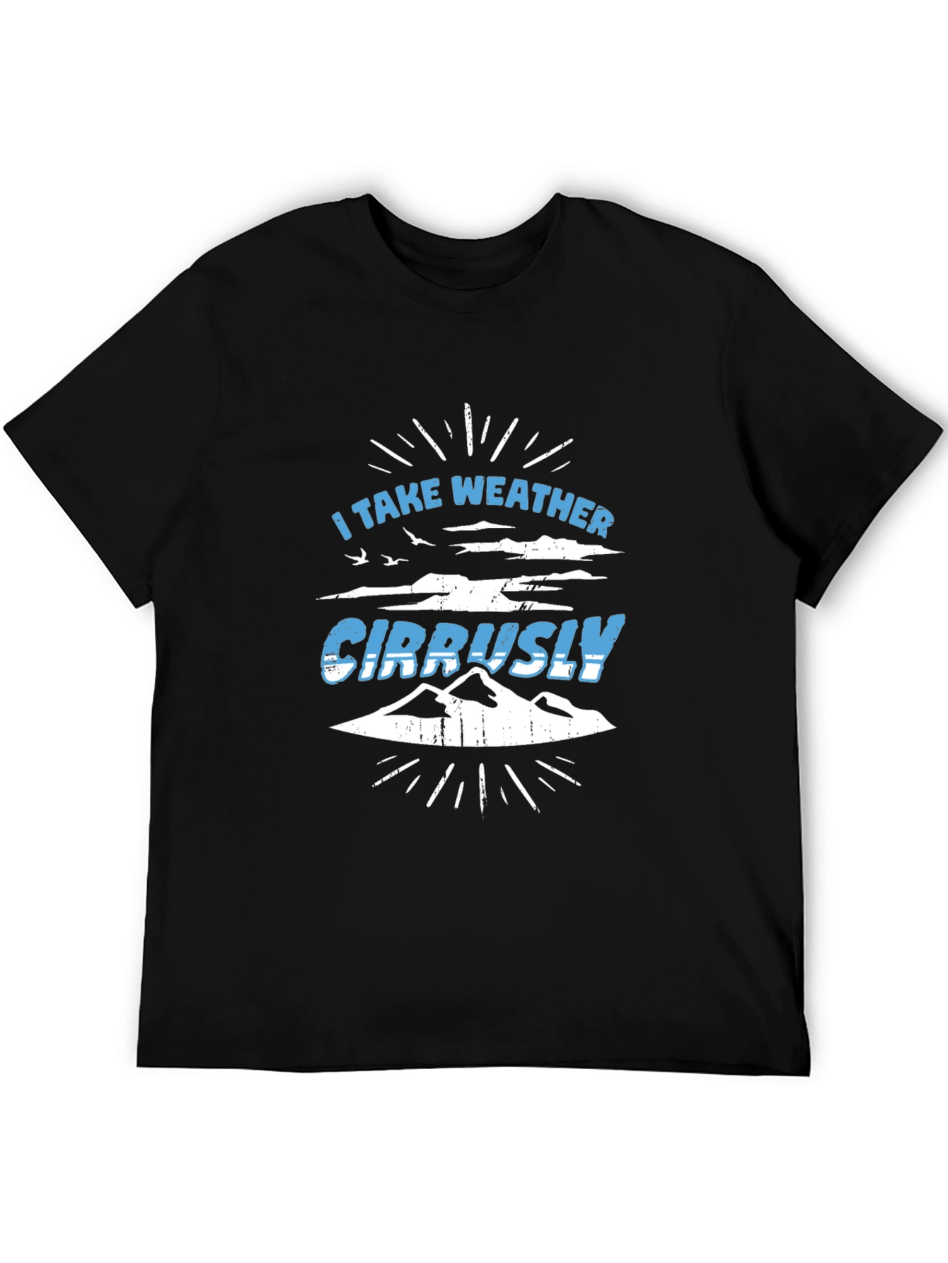 Weather Puns Black T-Shirt - Cirrusly