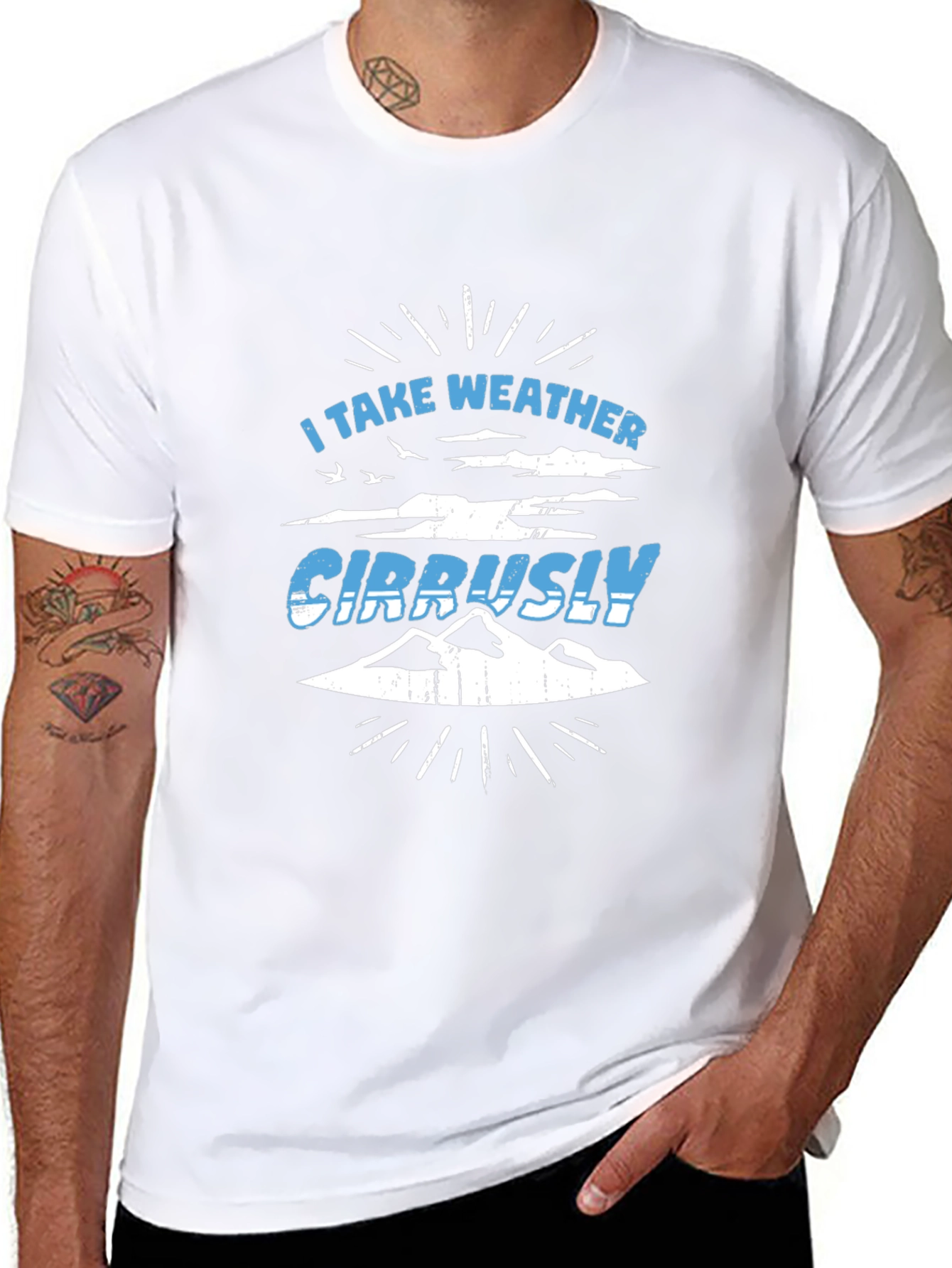 Weather Puns Black T-Shirt - Cirrusly