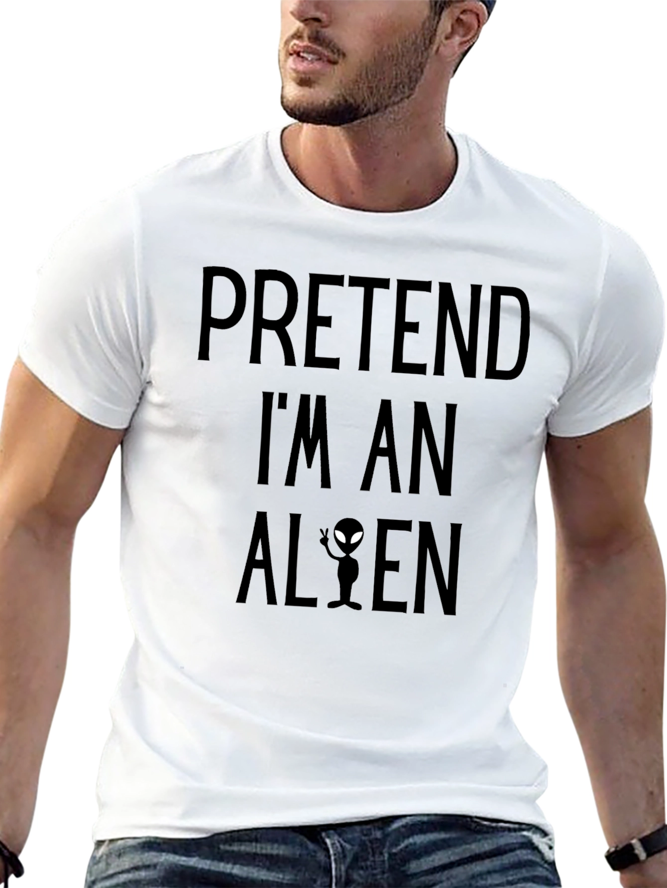 Pretend Im An Alien Black T-Shirt