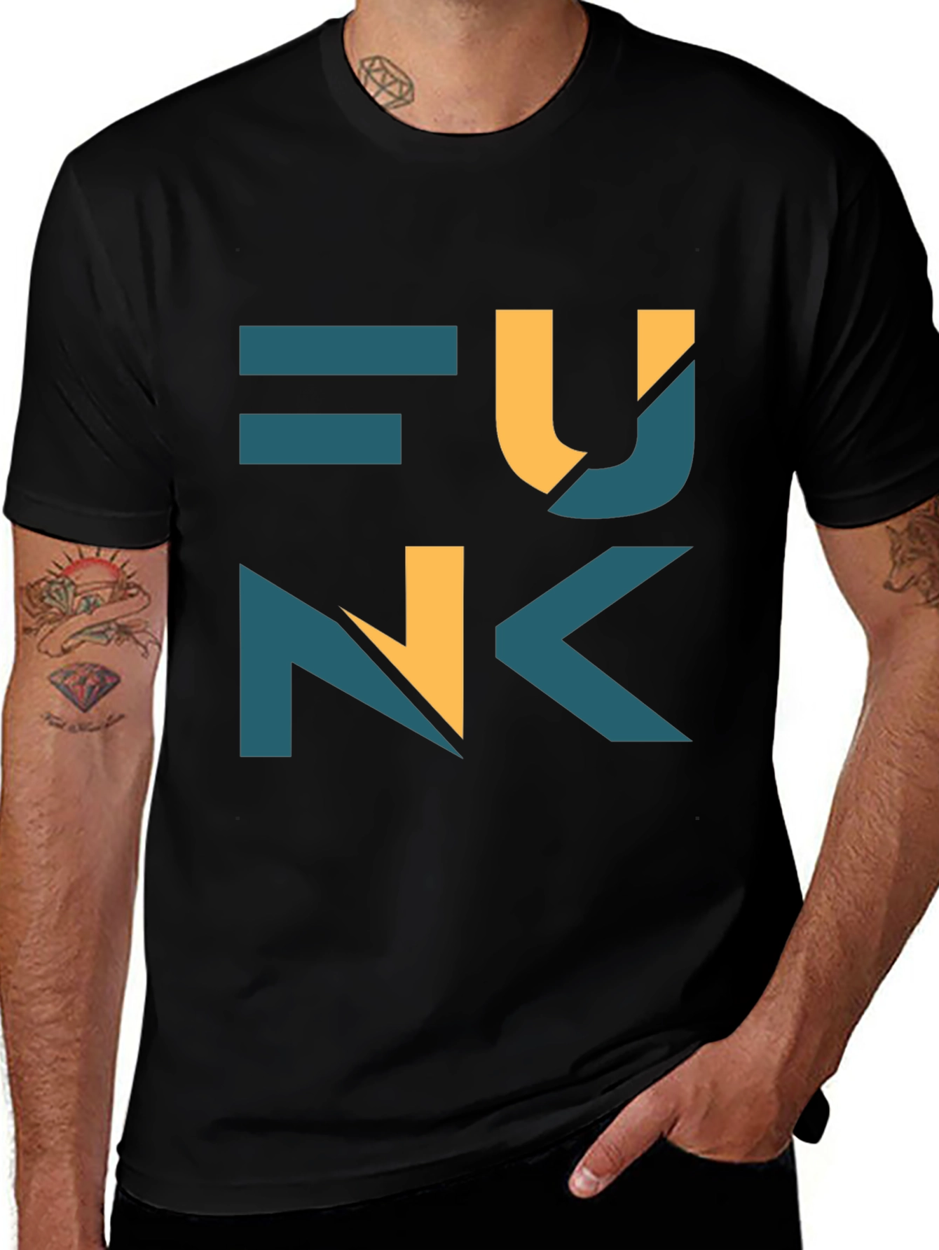 Funk Graphic Print Black T-Shirt