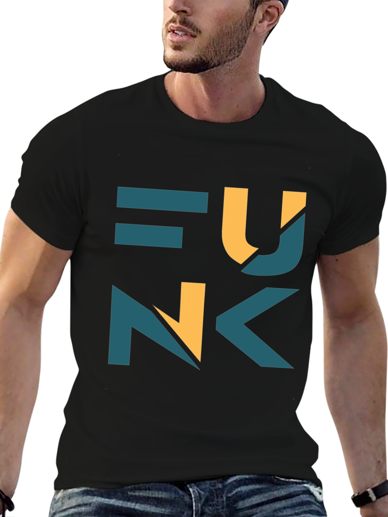 Funk Graphic Print Black T-Shirt