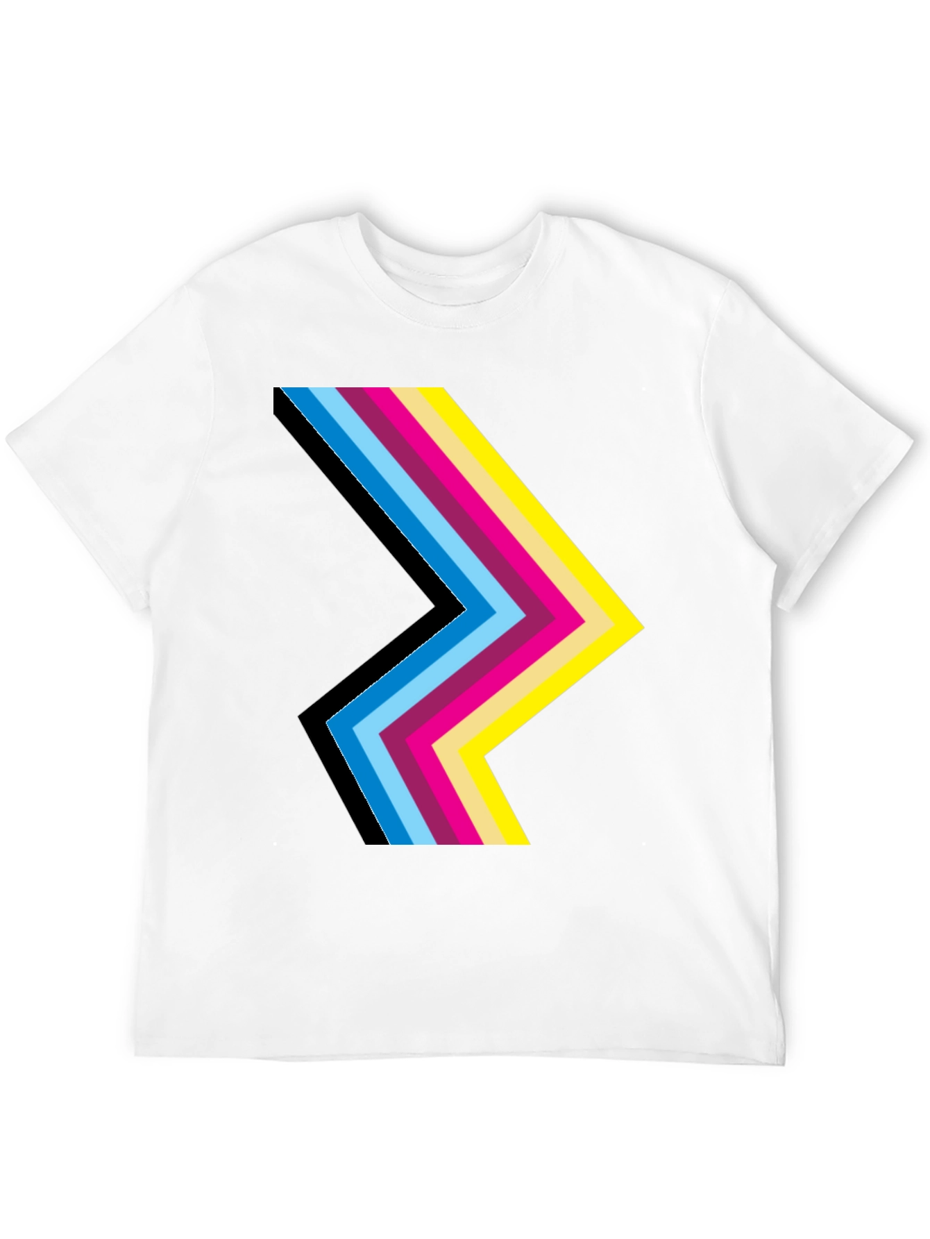 Retro Chevron Graphic Black T-Shirt