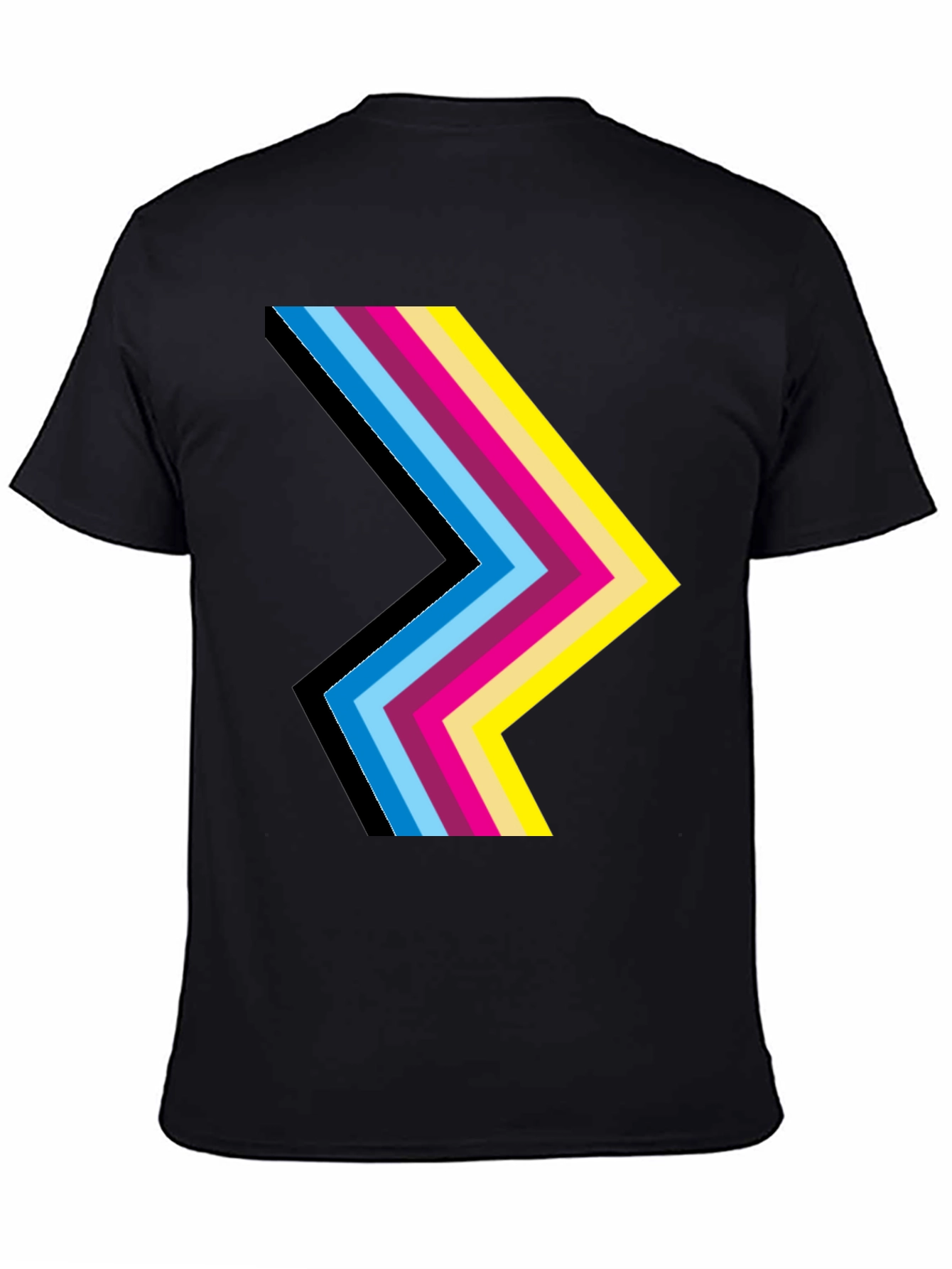 Retro Chevron Graphic Black T-Shirt