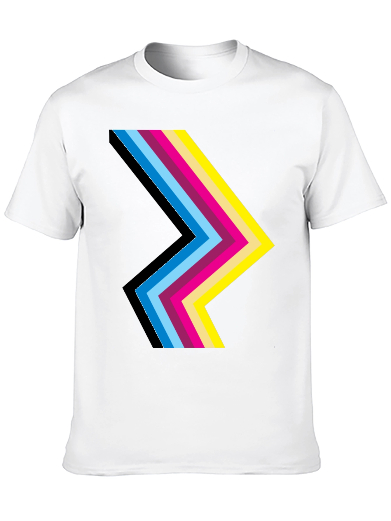 Retro Chevron Graphic Black T-Shirt