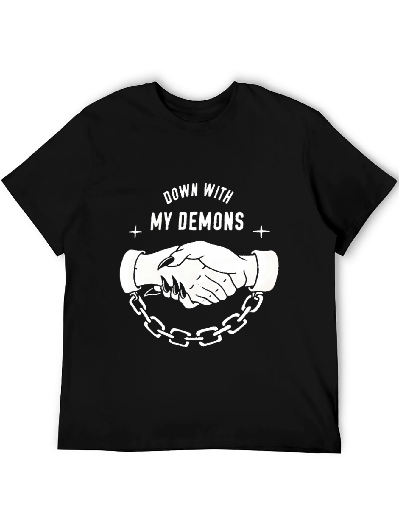 Down With My Demons Graphic Tee - Black Cotton