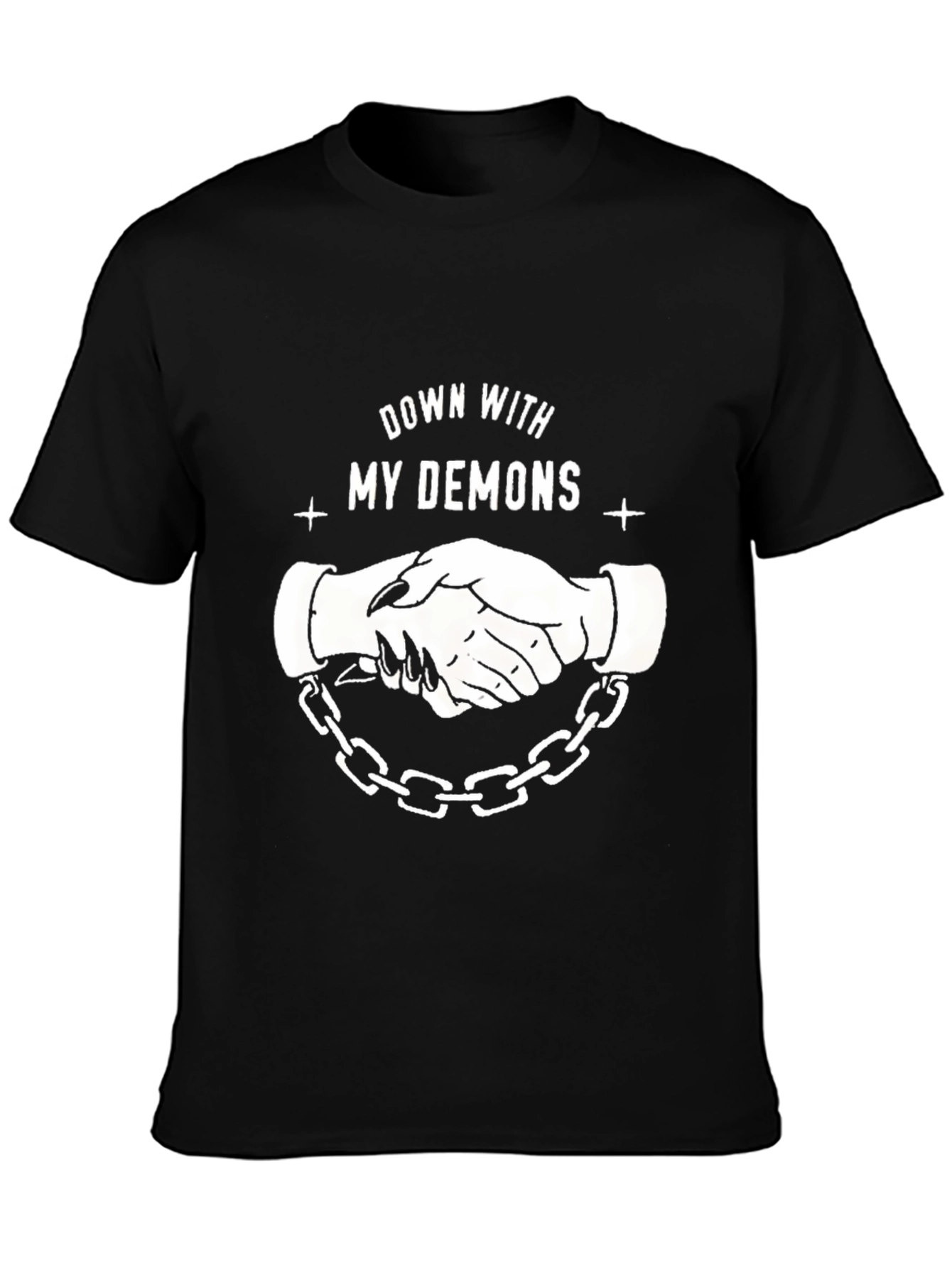 Down With My Demons Graphic Tee - Black Cotton