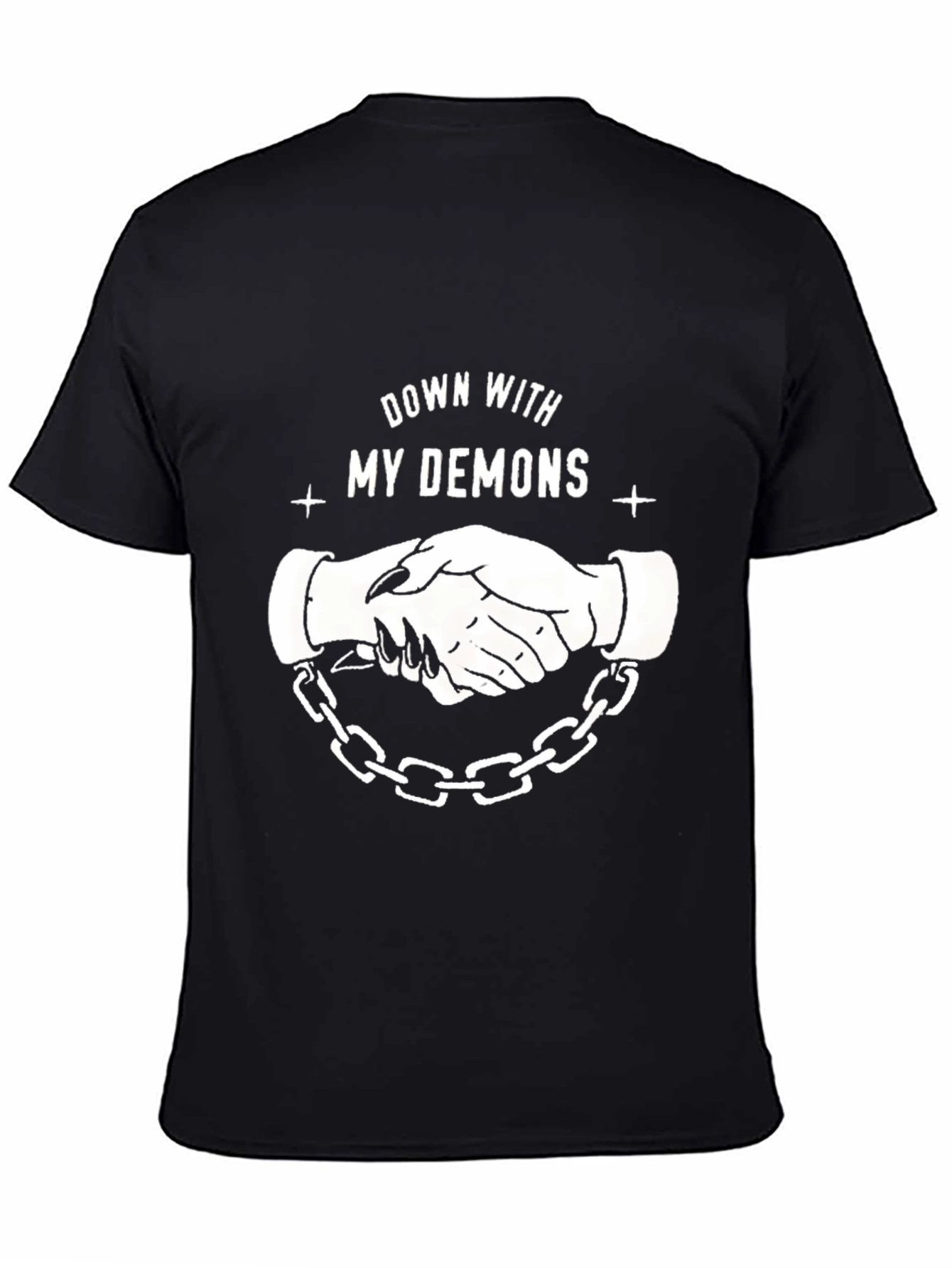 Down With My Demons Graphic Tee - Black Cotton