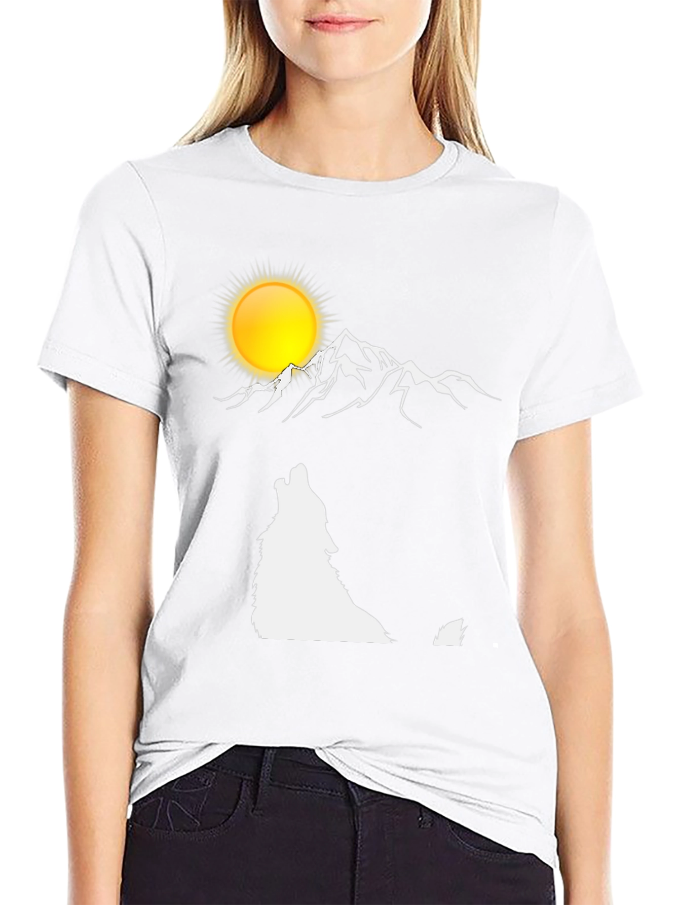Wolf Moon Mountain Graphic T-Shirt