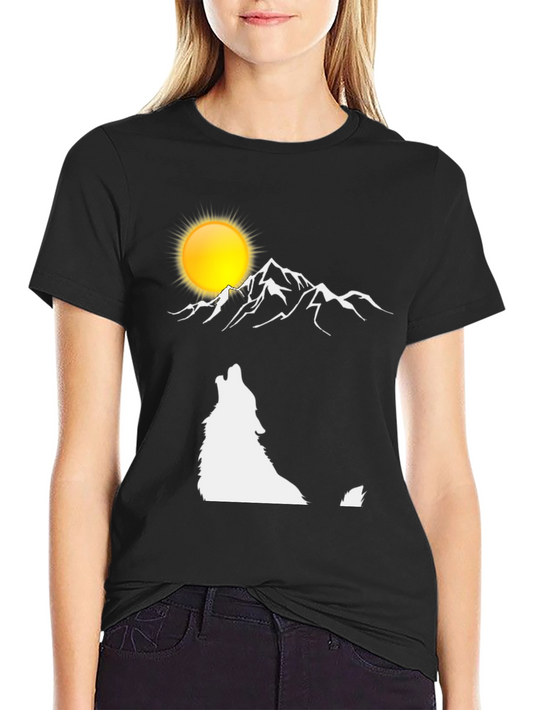 Wolf Moon Mountain Graphic T-Shirt