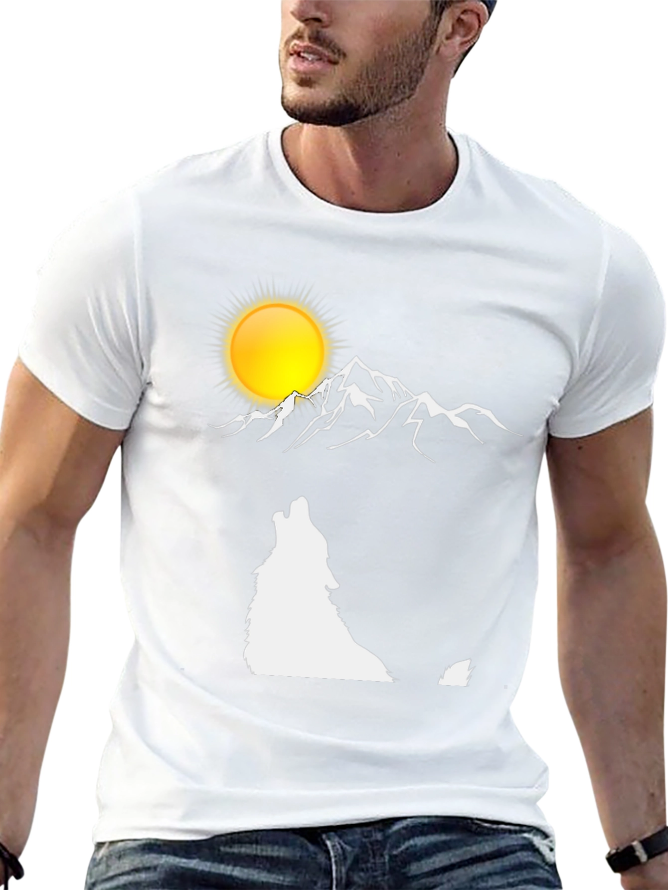 Wolf Moon Mountain Graphic T-Shirt