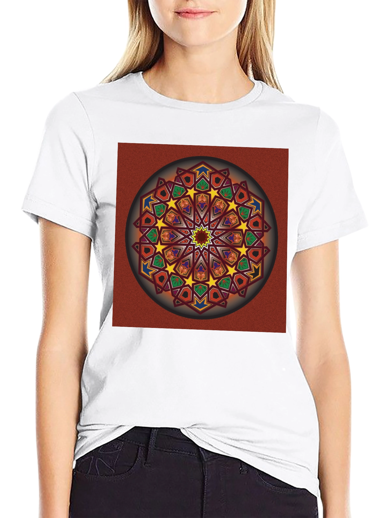 Geometric Mandala Graphic T-Shirt - Artistic Design
