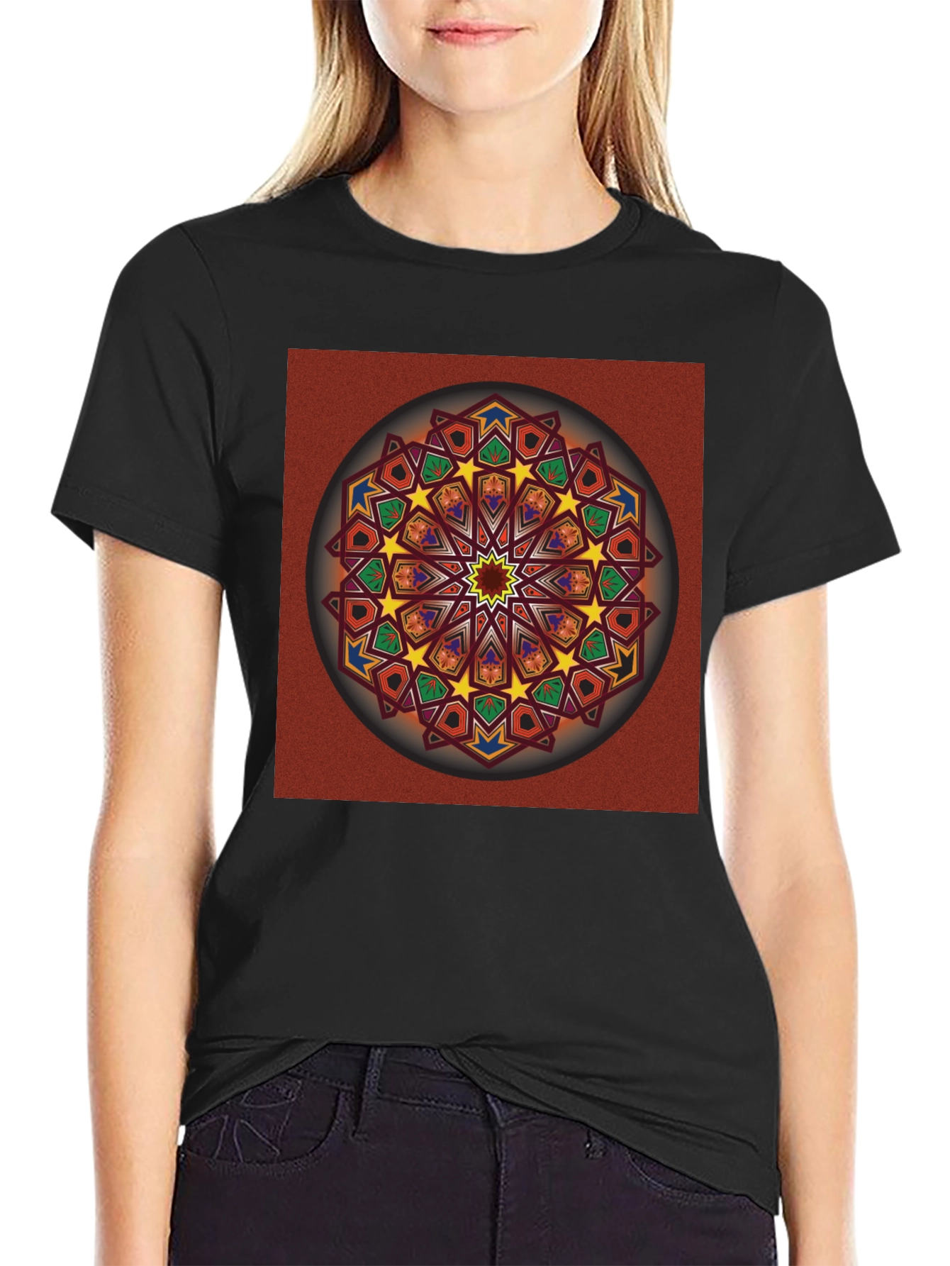 Geometric Mandala Graphic T-Shirt - Artistic Design