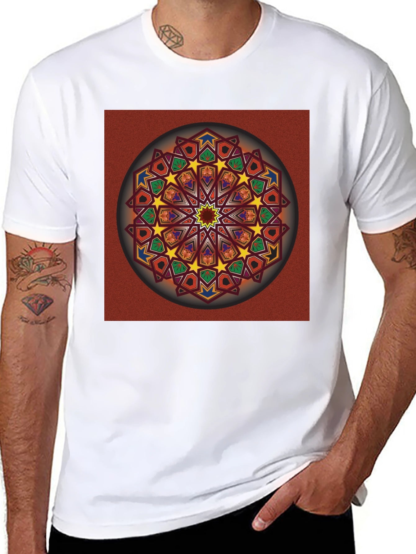 Geometric Mandala Graphic T-Shirt - Artistic Design