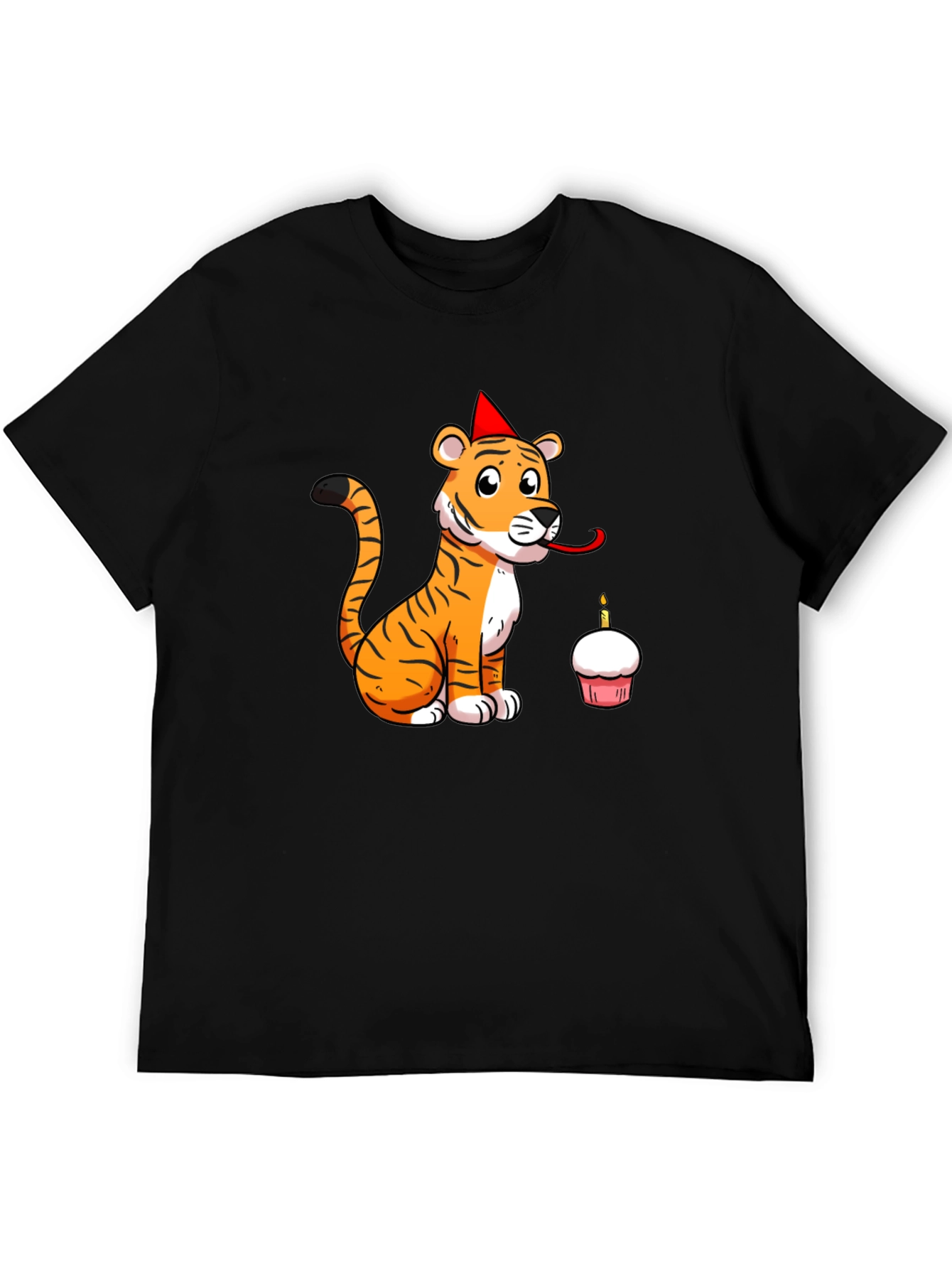 Birthday Tiger Graphic Tee - Black