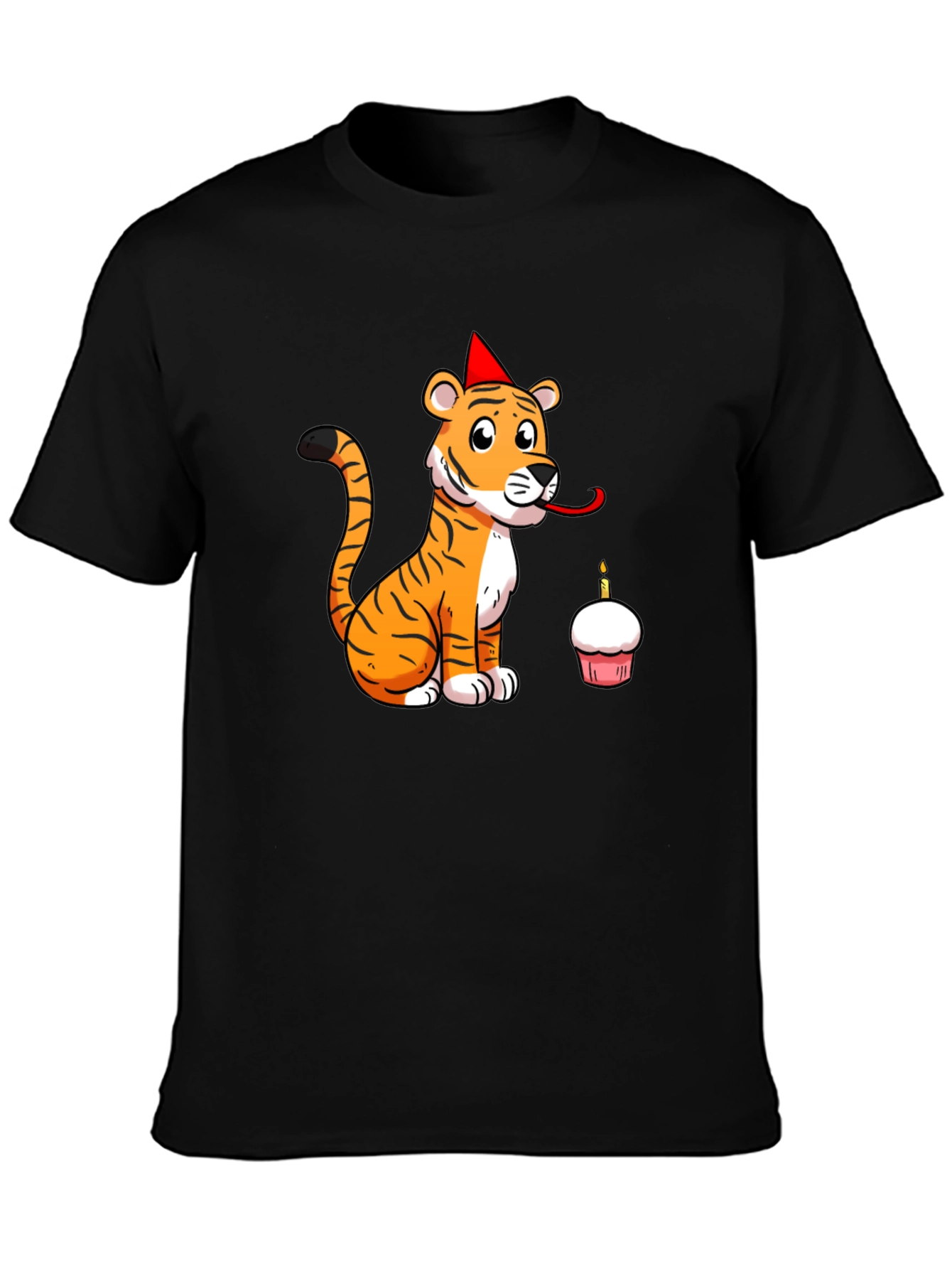 Birthday Tiger Graphic Tee - Black