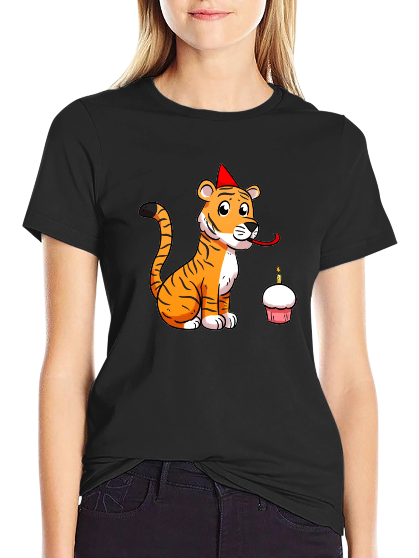 Birthday Tiger Graphic Tee - Black