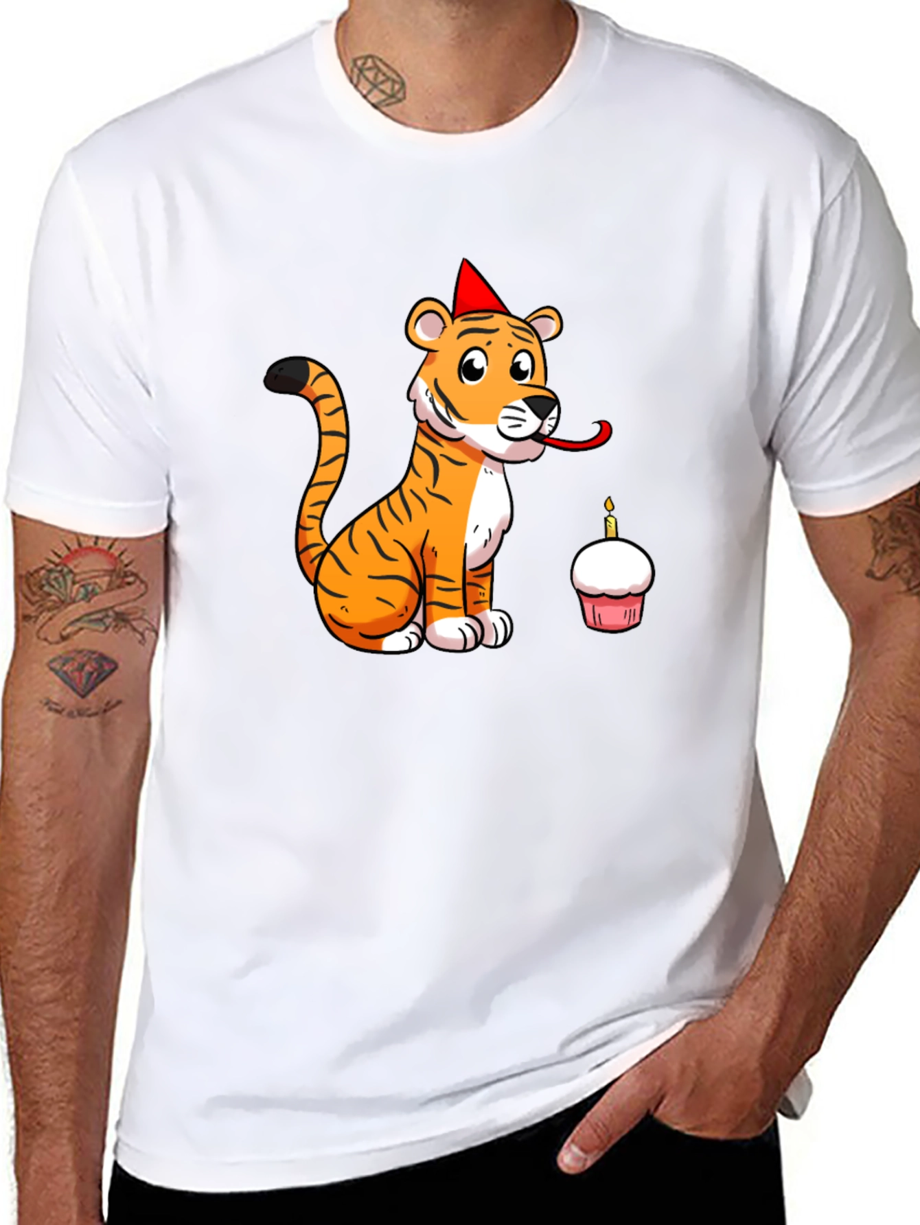 Birthday Tiger Graphic Tee - Black