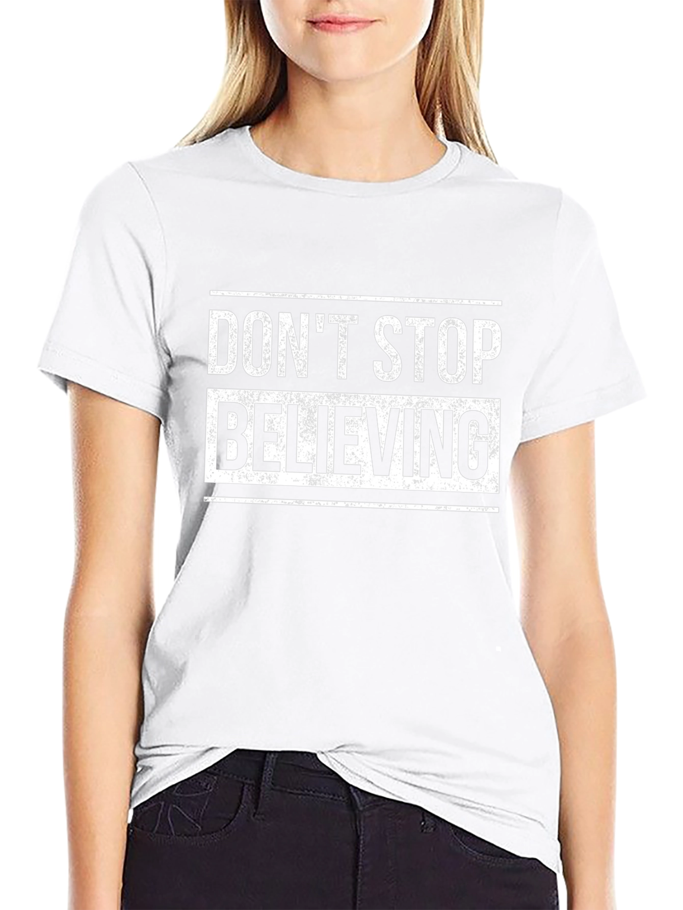 Dont Stop Believing Black Graphic Tee
