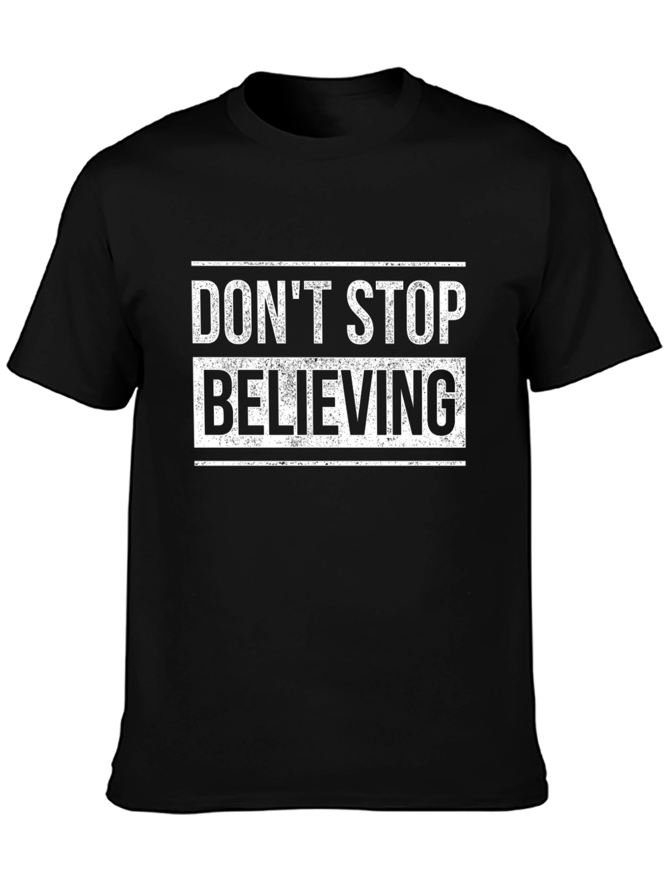 Dont Stop Believing Black Graphic Tee
