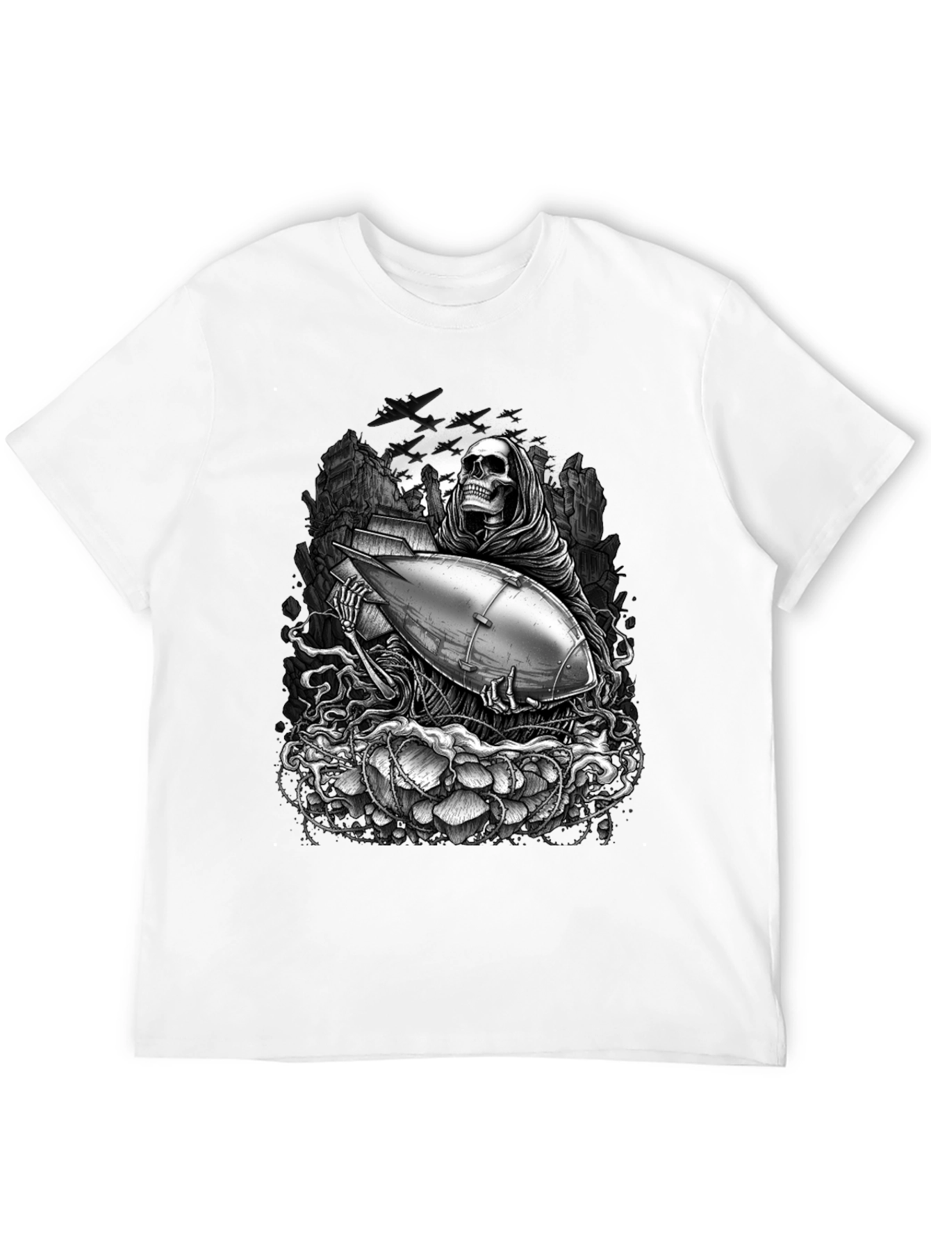 Grim Reaper Bomb Graphic T-Shirt