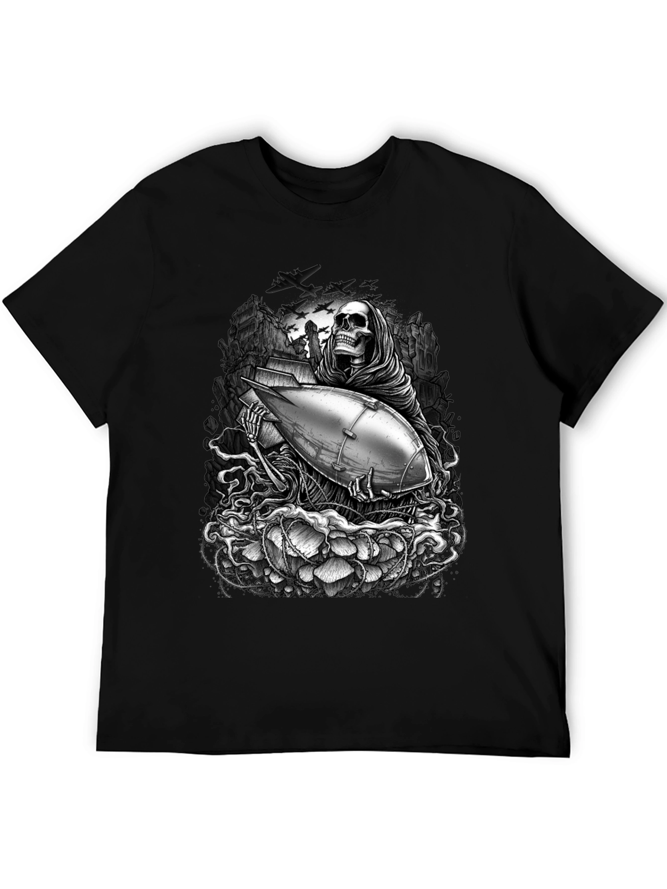 Grim Reaper Bomb Graphic T-Shirt