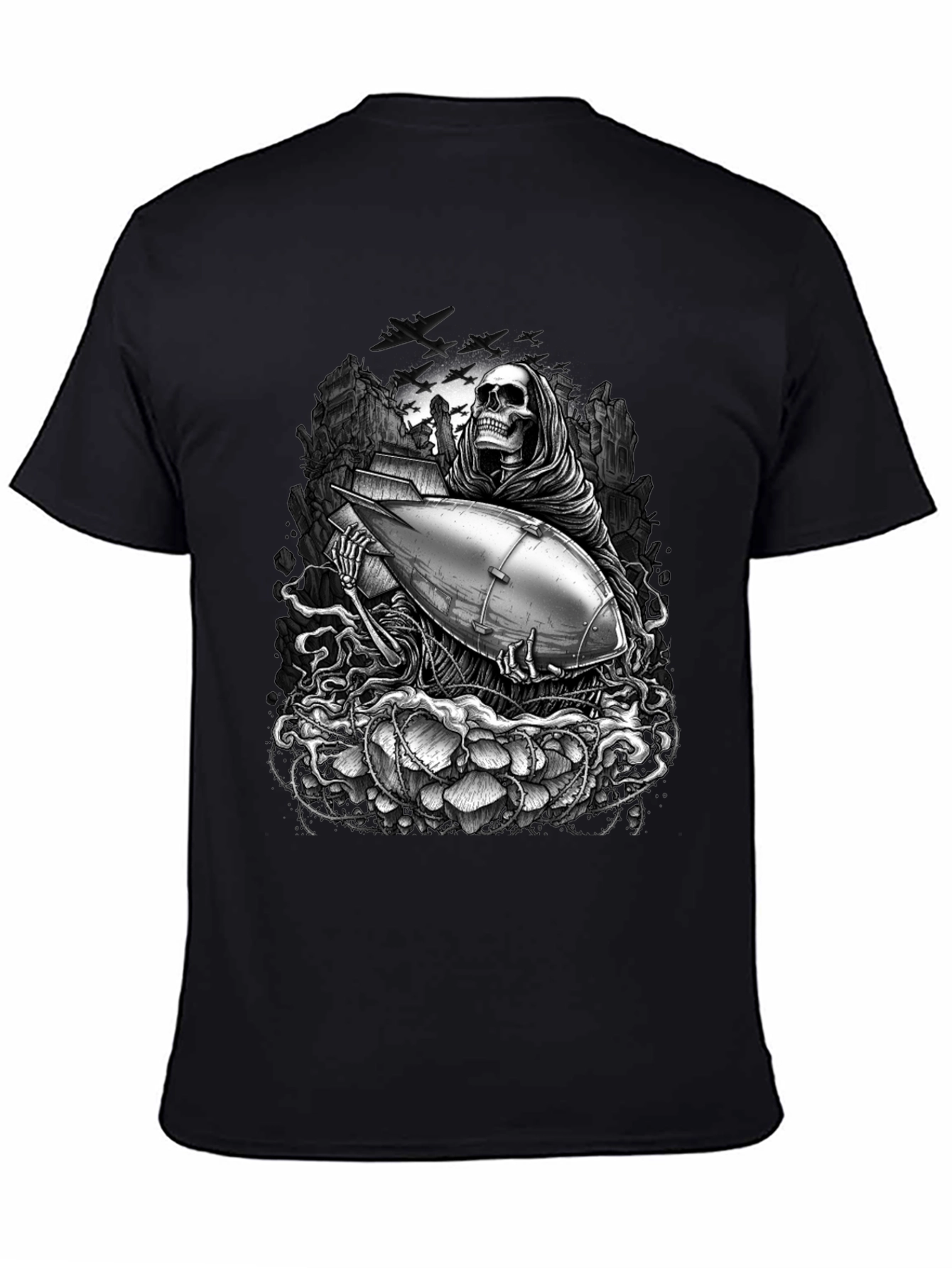 Grim Reaper Bomb Graphic T-Shirt