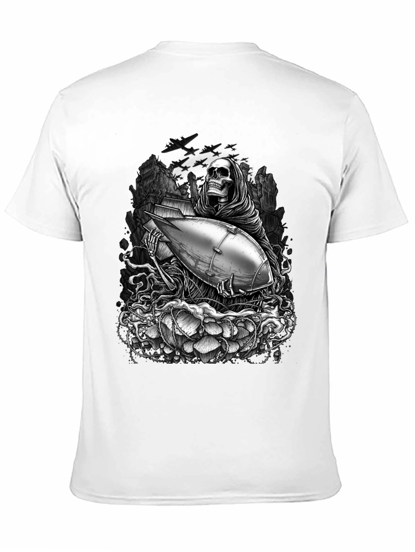Grim Reaper Bomb Graphic T-Shirt