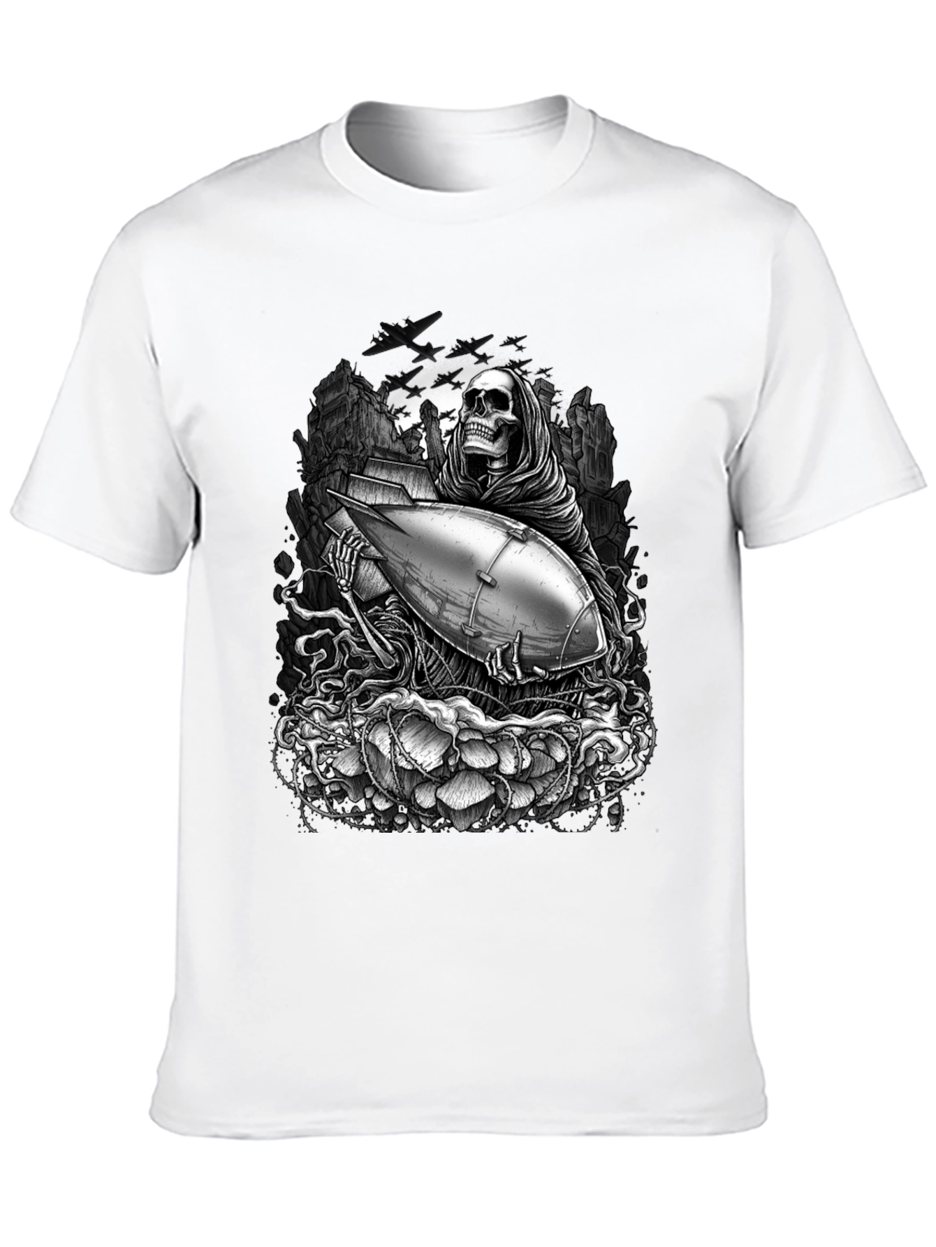 Grim Reaper Bomb Graphic T-Shirt
