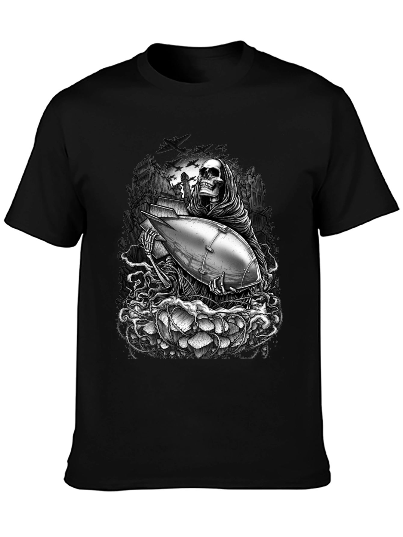 Grim Reaper Bomb Graphic T-Shirt