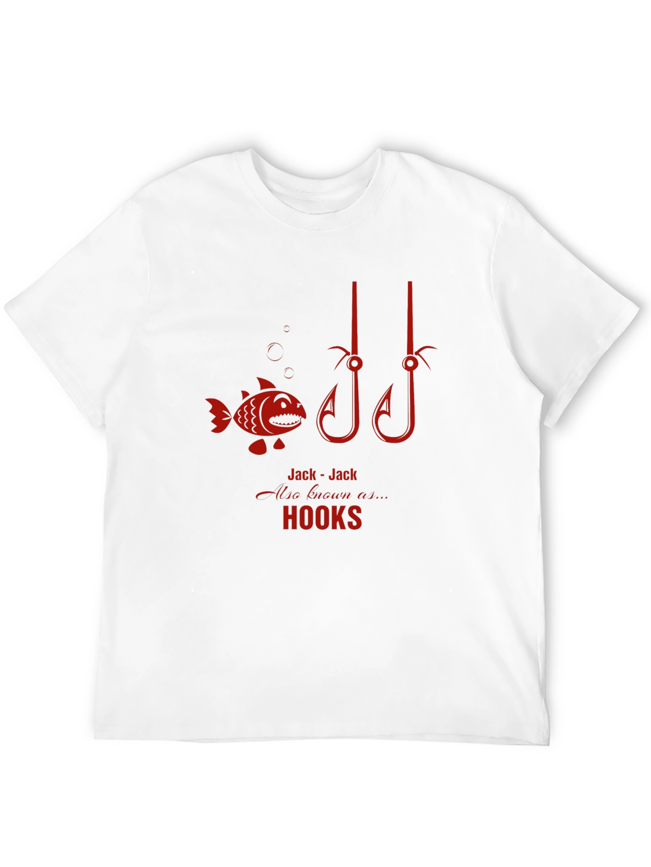 Jack-Jack Hooks Black T-Shirt - Fishing Humor