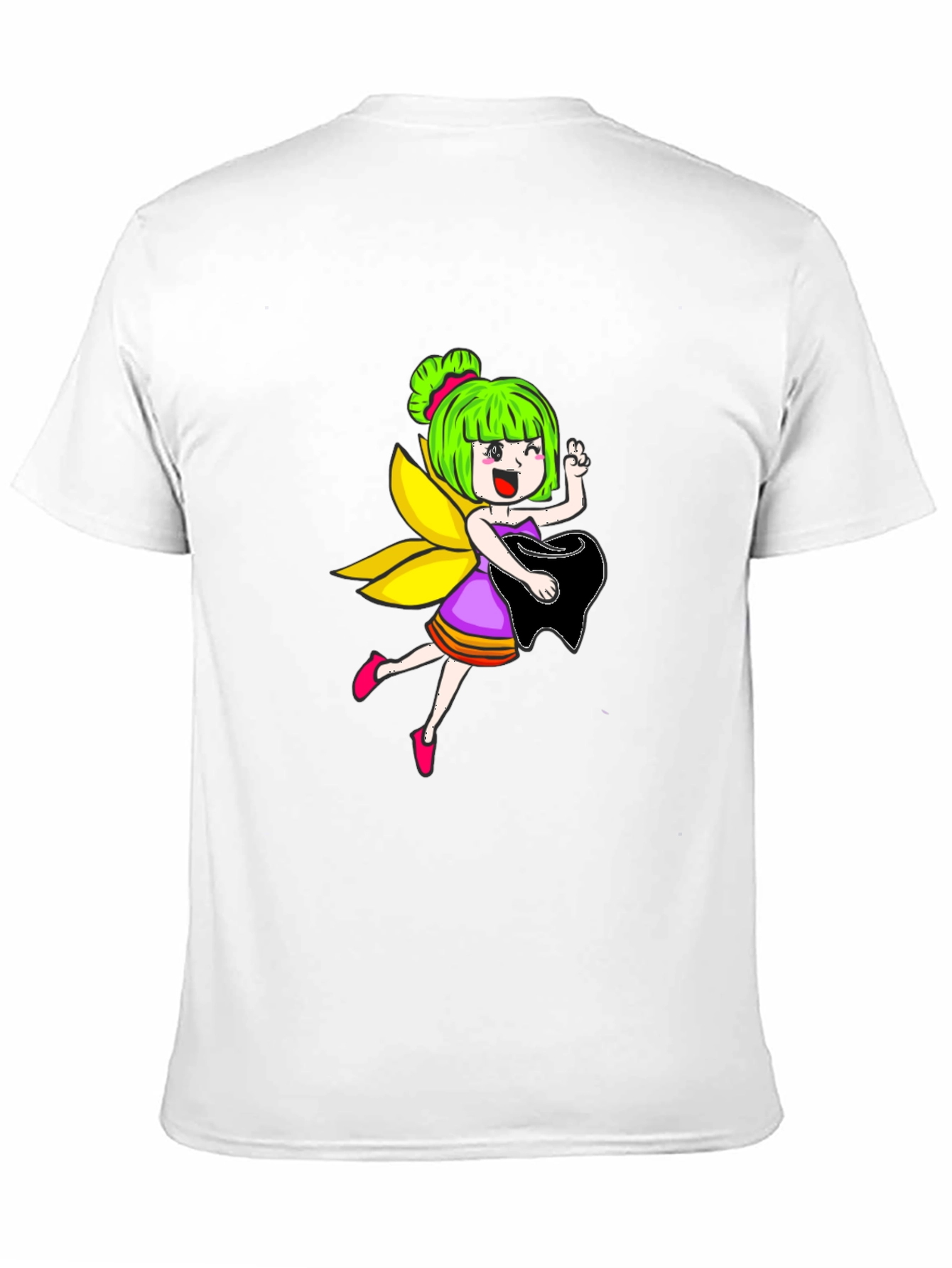 Fairy Graphic Print Black Tee