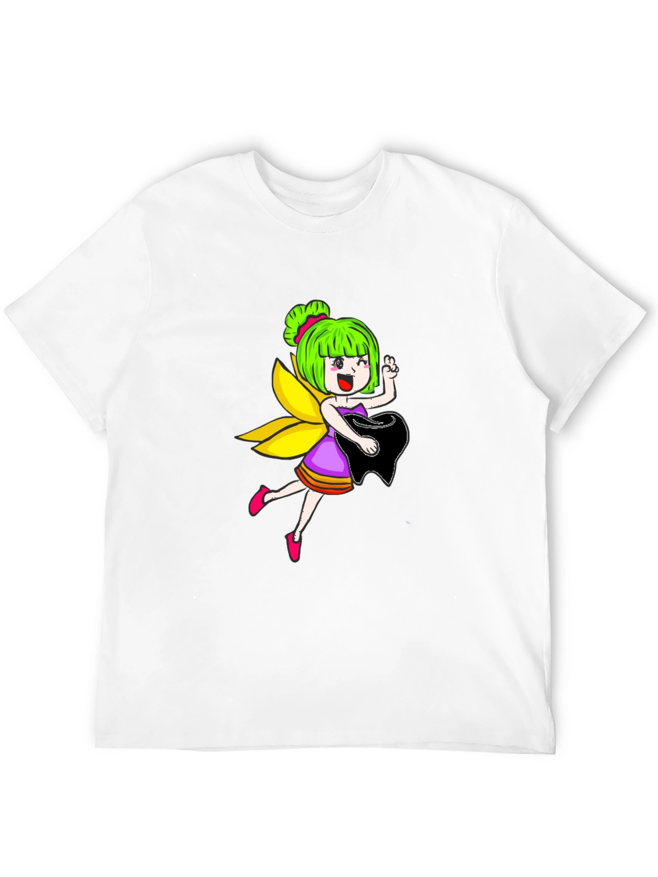 Fairy Graphic Print Black Tee