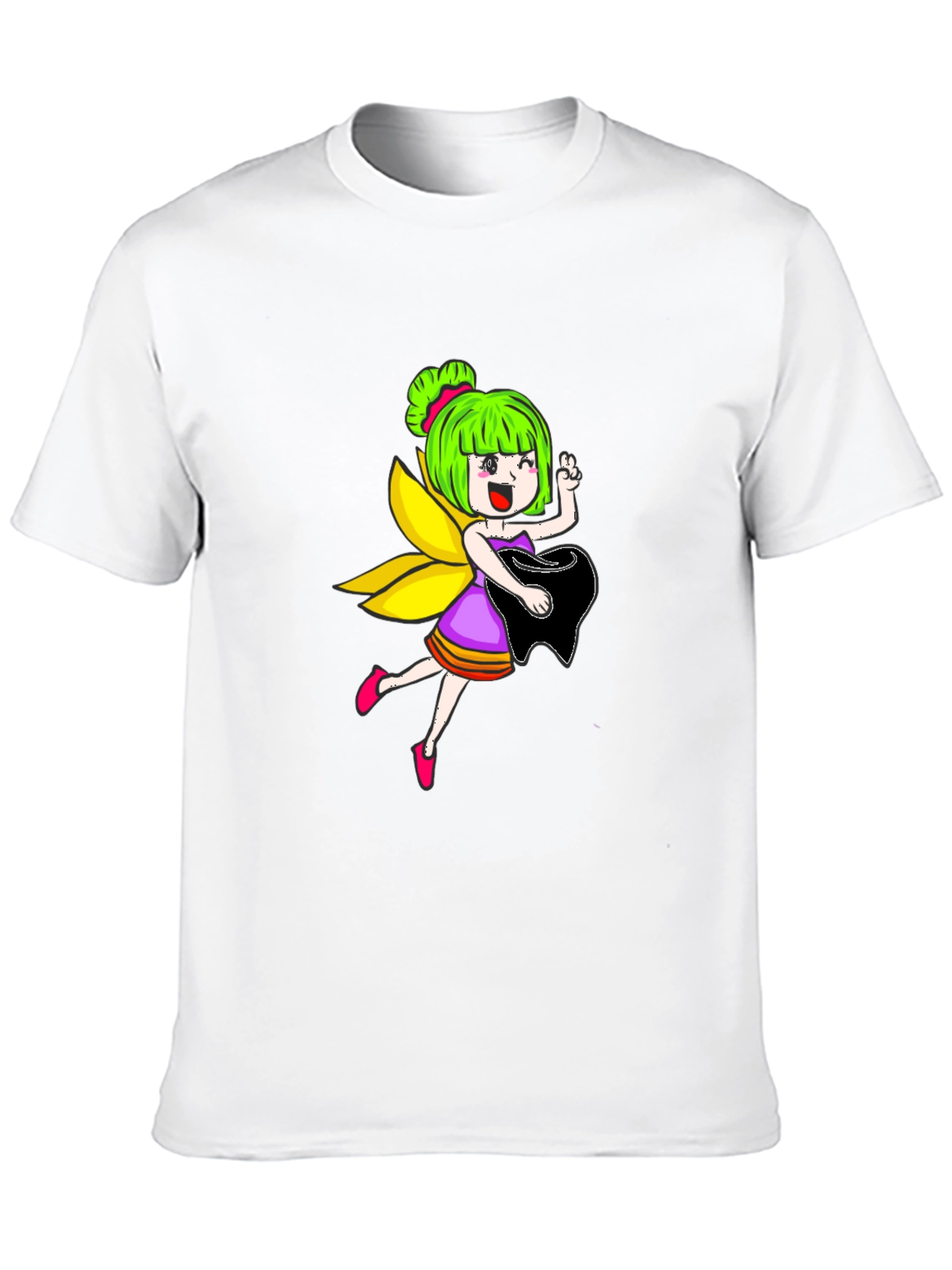 Fairy Graphic Print Black Tee