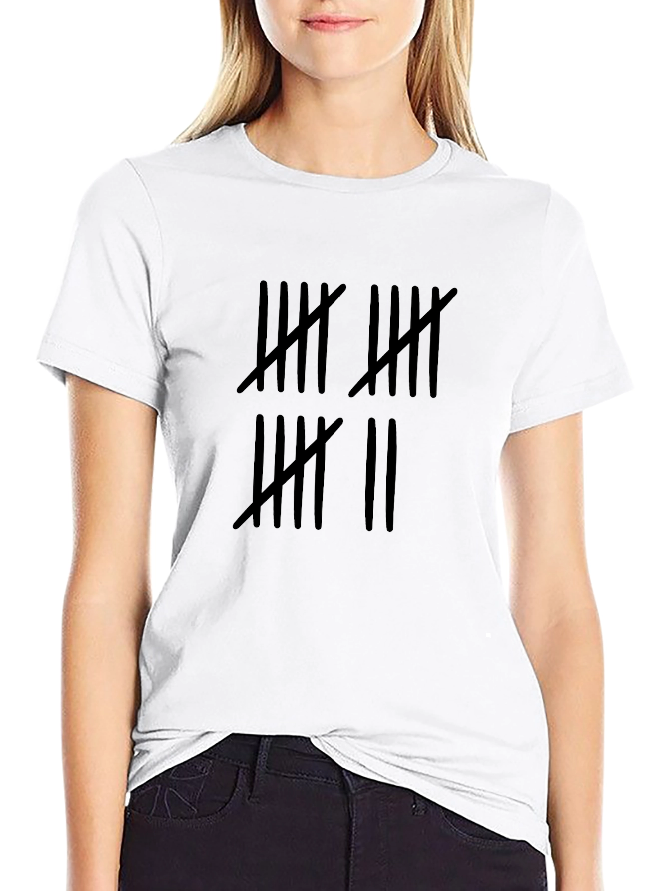 Tally Mark Tee - Count the Days Black Shirt