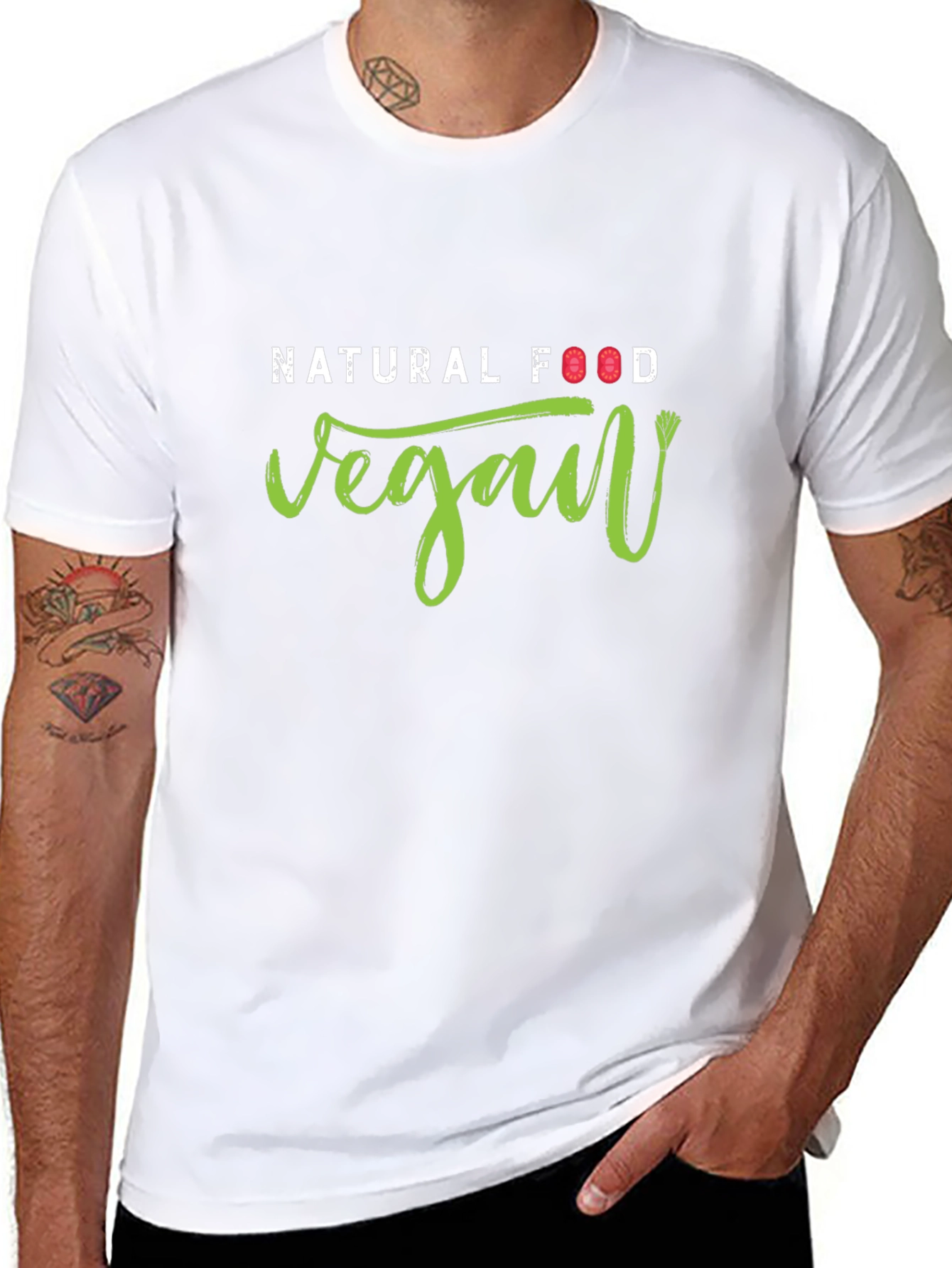 Vegan Natural Food Black T-Shirt