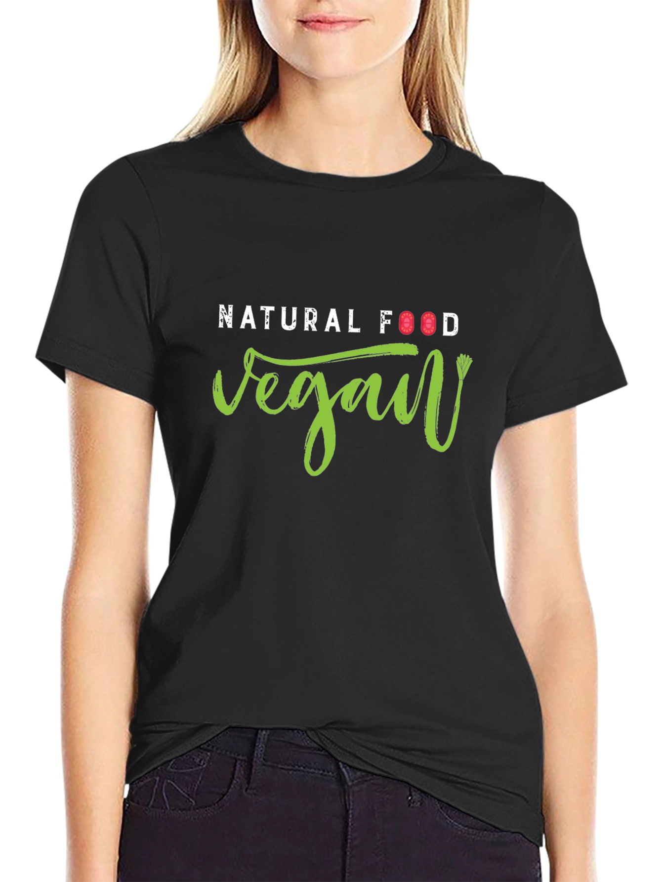 Vegan Natural Food Black T-Shirt