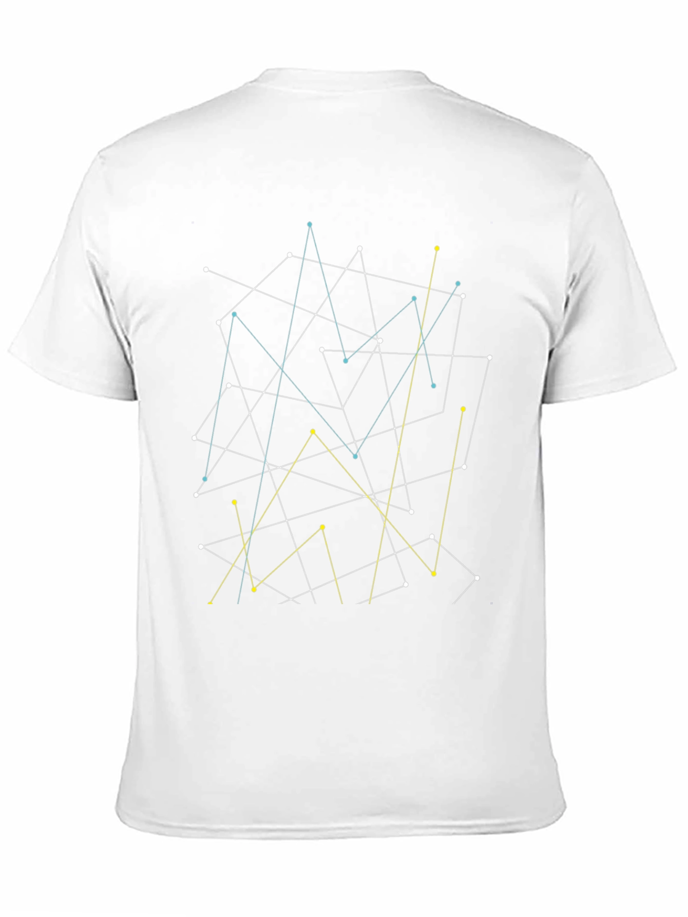 Abstract Geometric Line Art Black T-Shirt