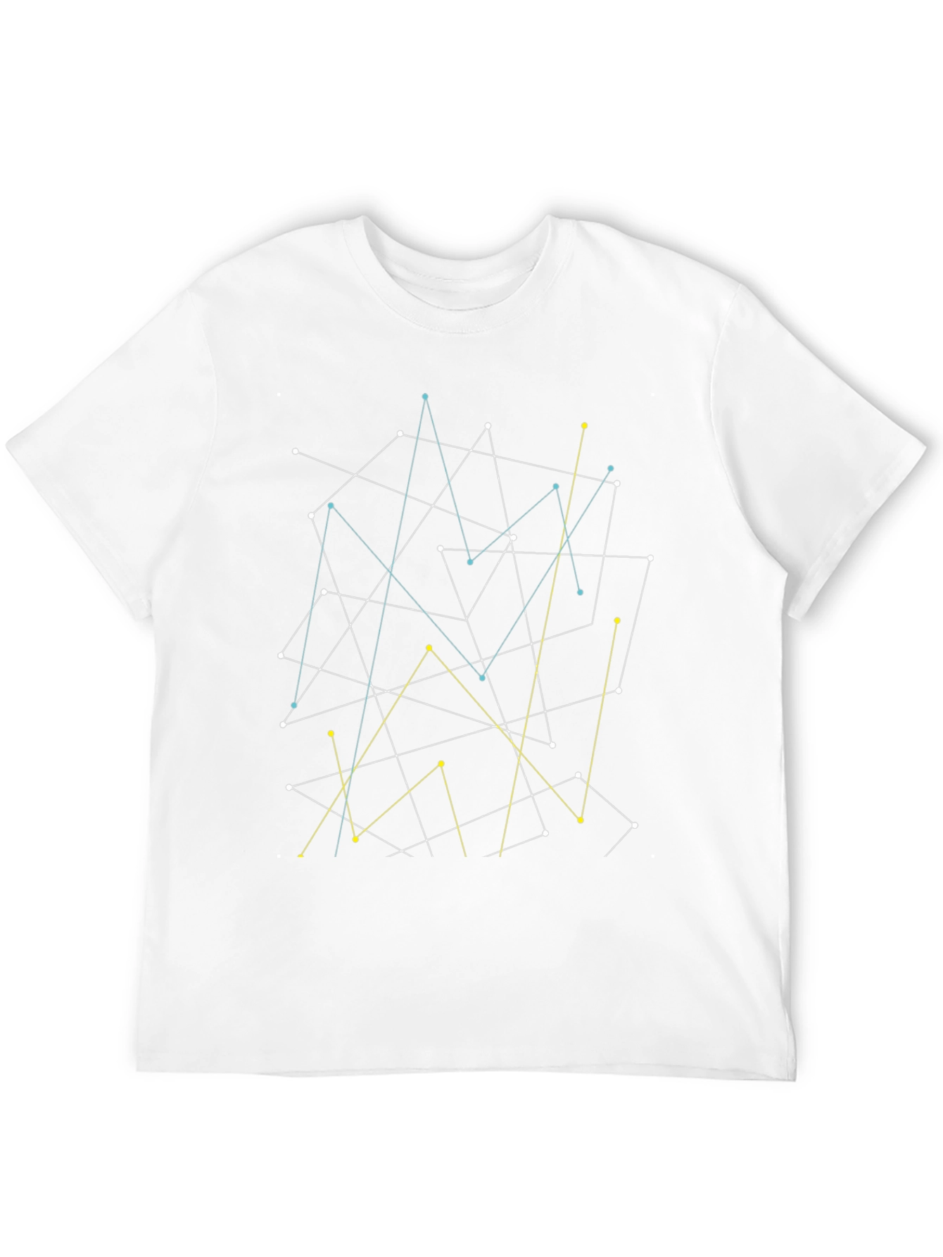 Abstract Geometric Line Art Black T-Shirt