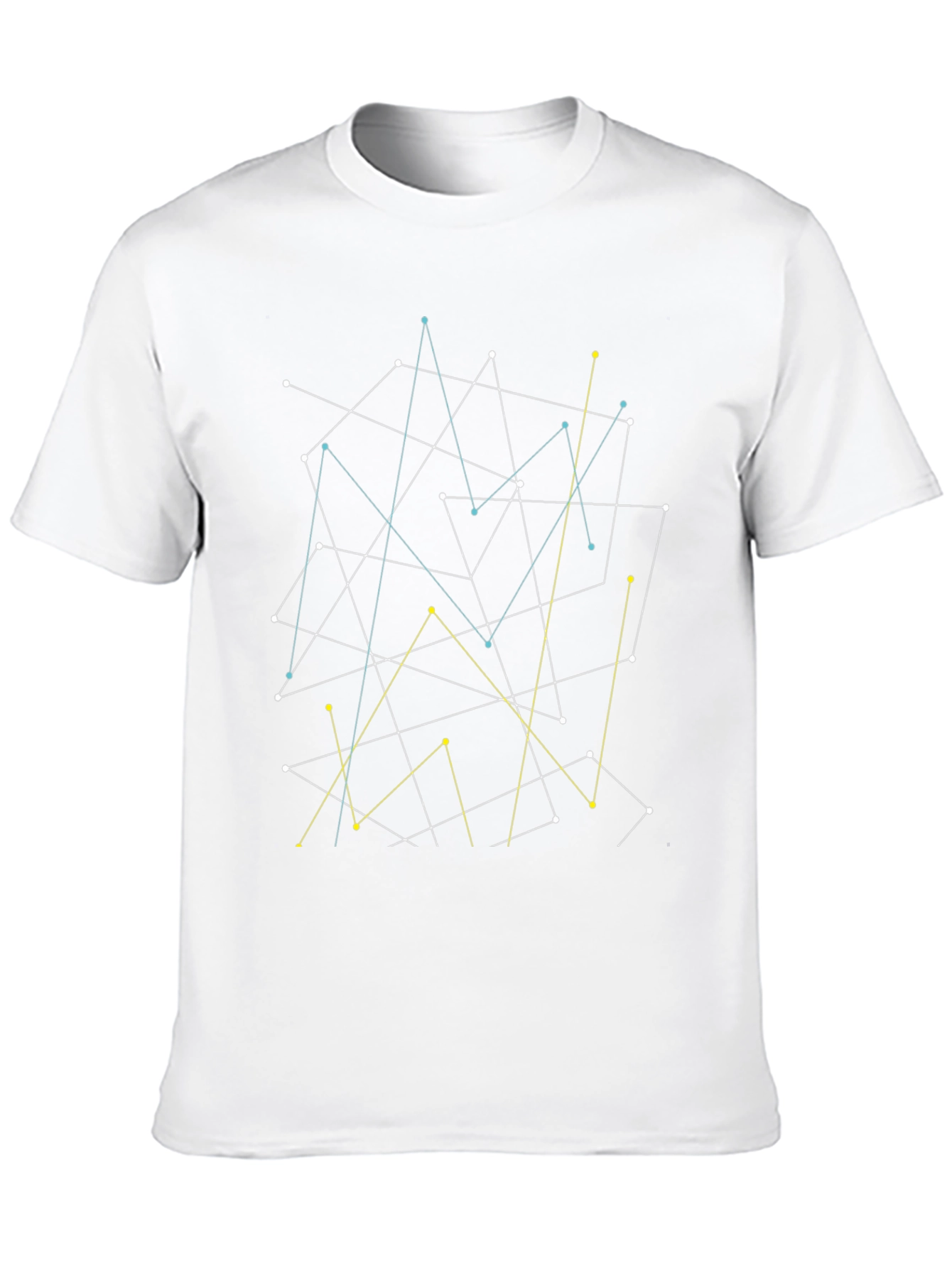 Abstract Geometric Line Art Black T-Shirt