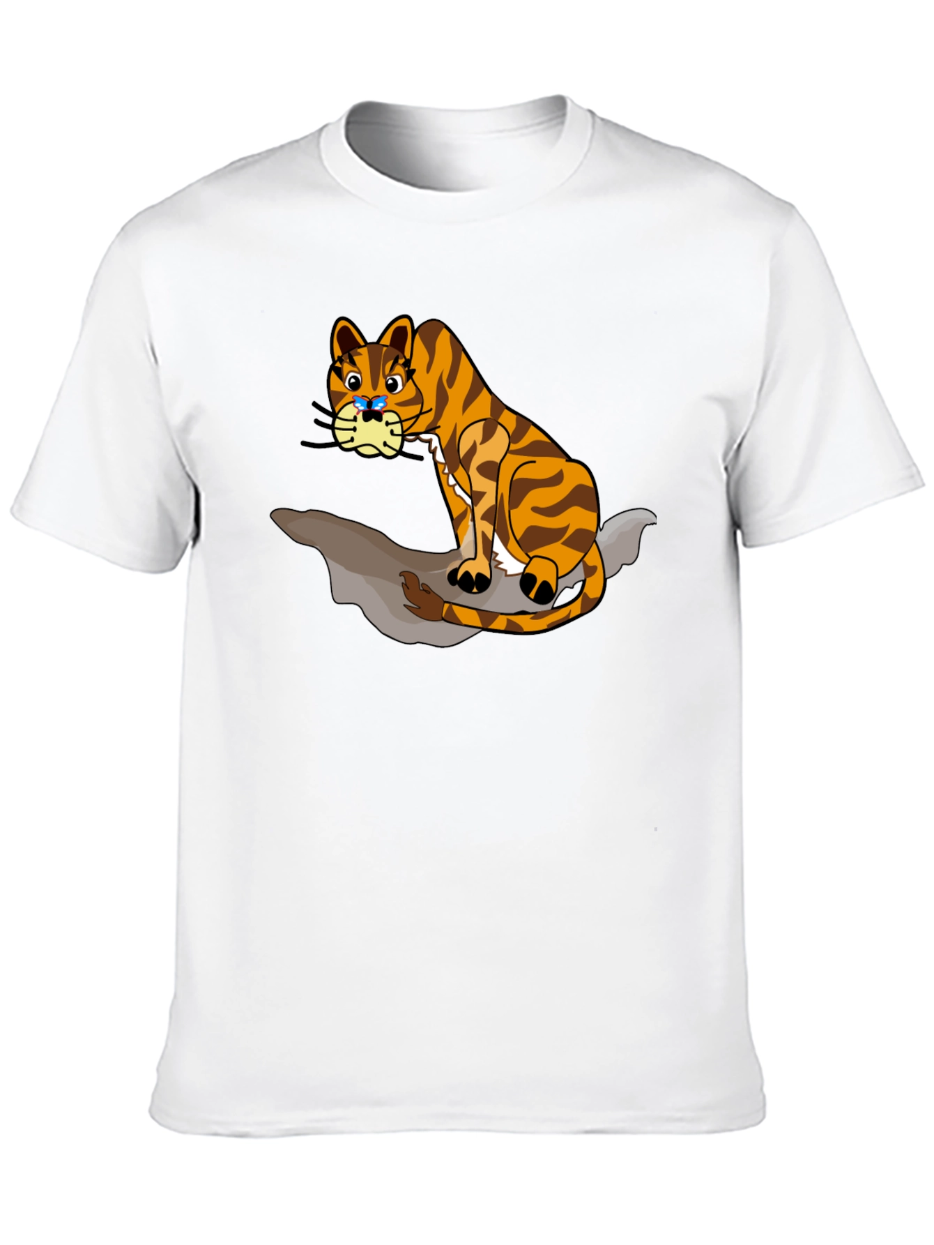 Cartoon Tiger Graphic T-Shirt