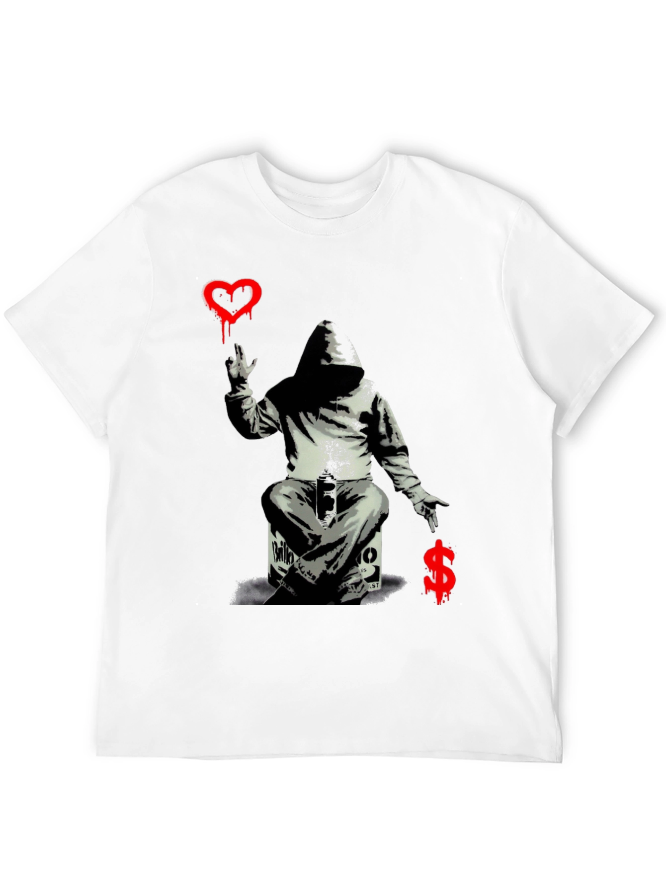 Banksy Inspired Graphic Tee: Love vs. Money