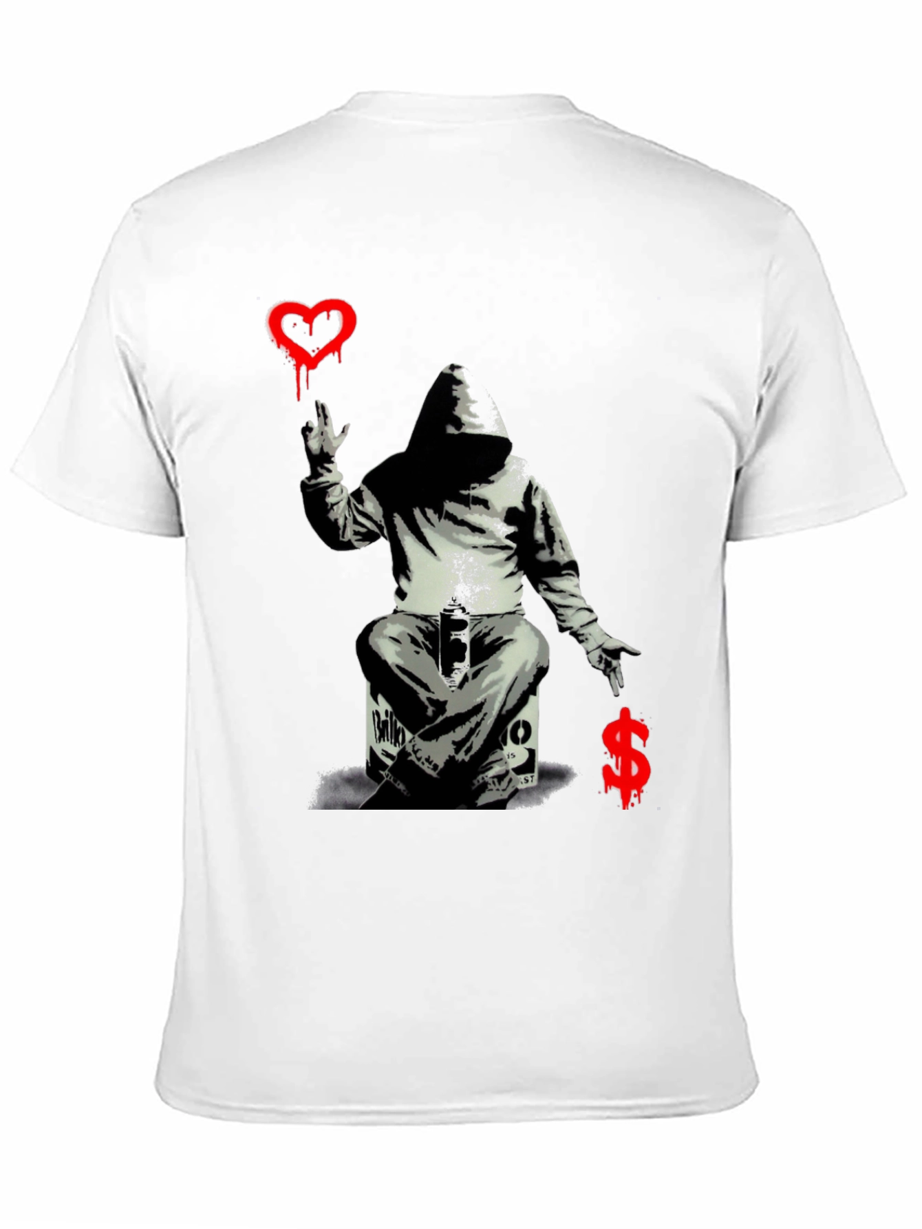 Banksy Inspired Graphic Tee: Love vs. Money
