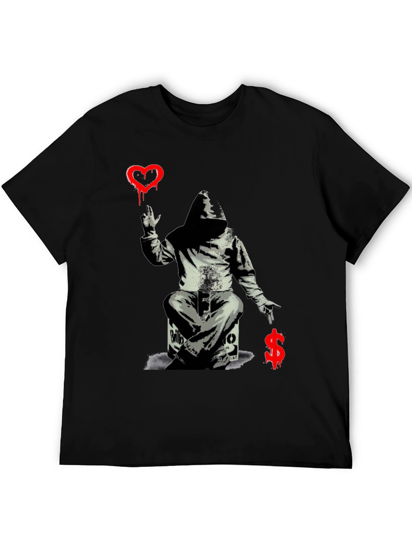 Banksy Inspired Graphic Tee: Love vs. Money