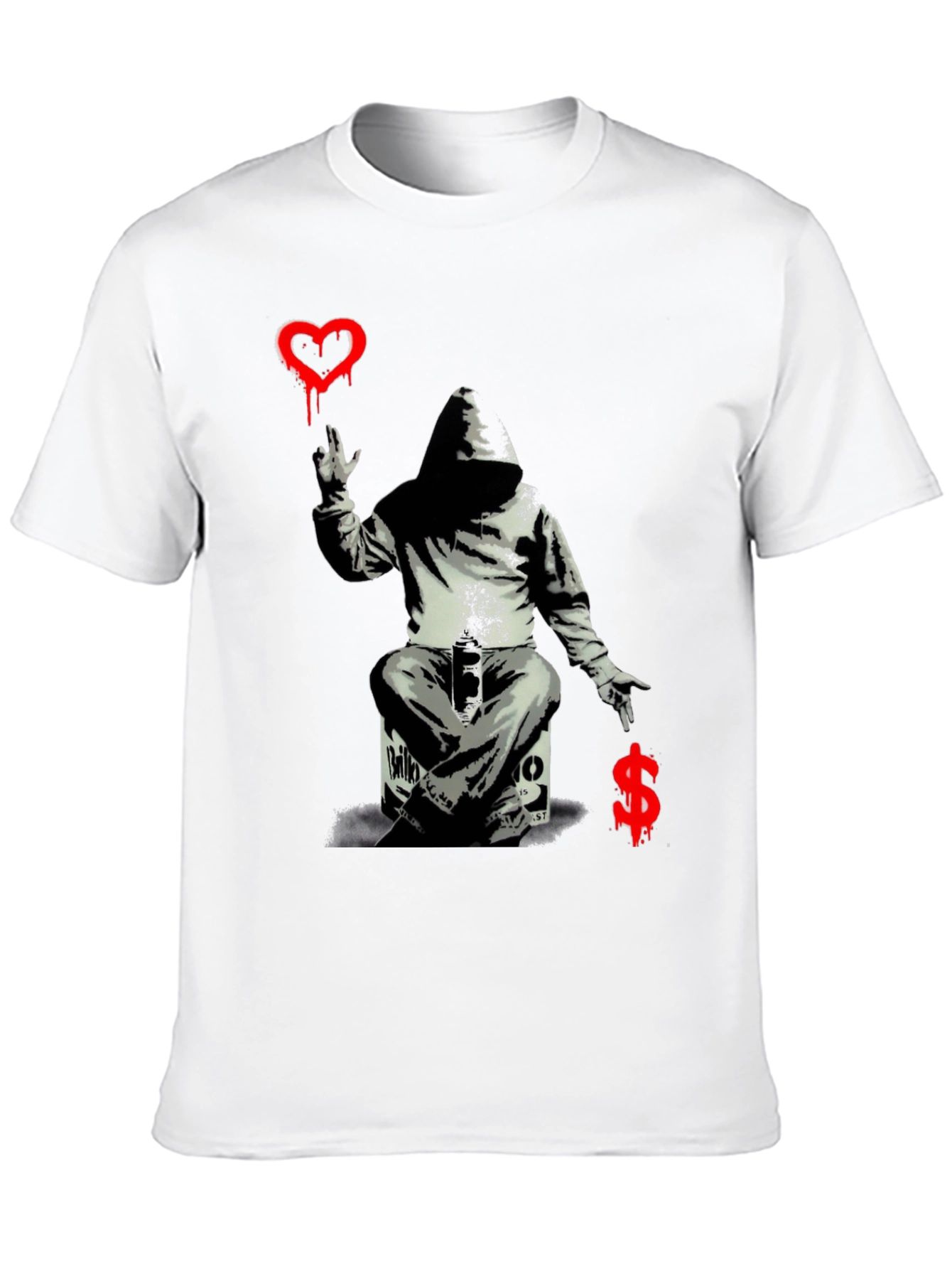 Banksy Inspired Graphic Tee: Love vs. Money