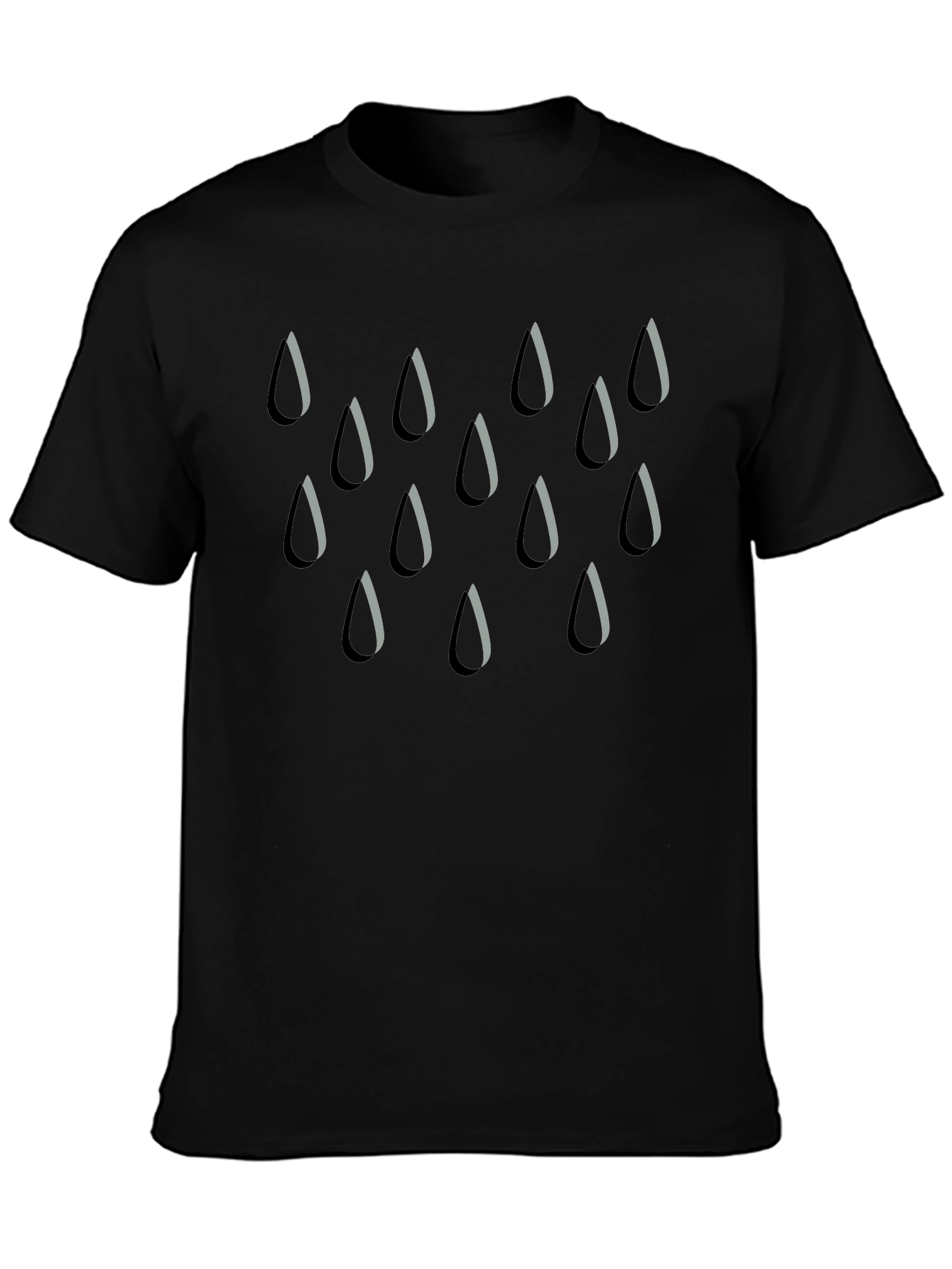 Rain Drop Graphic Tee - Stylish Mens Black T-Shirt