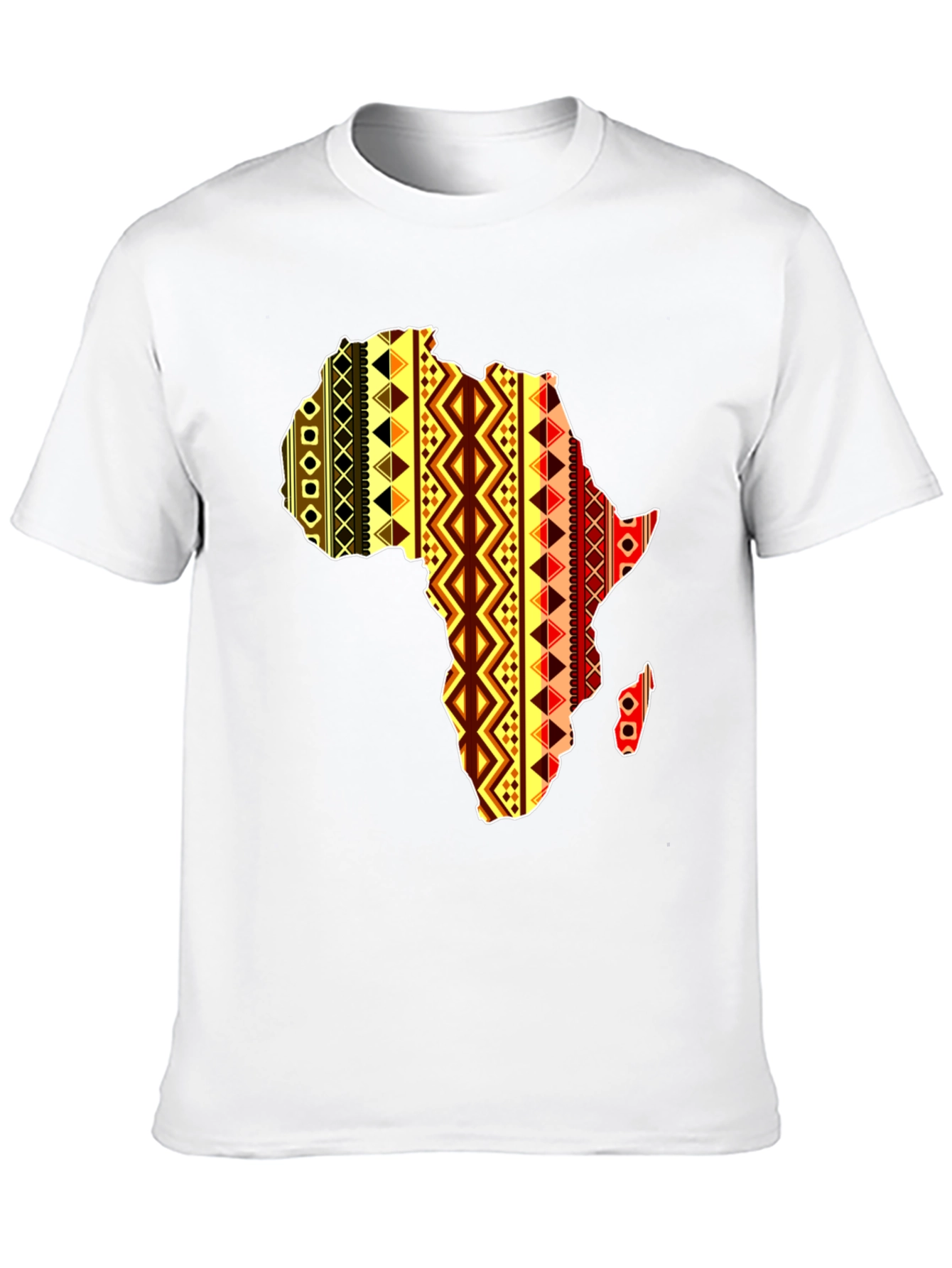 Africa Map Pattern Mens Black T-Shirt