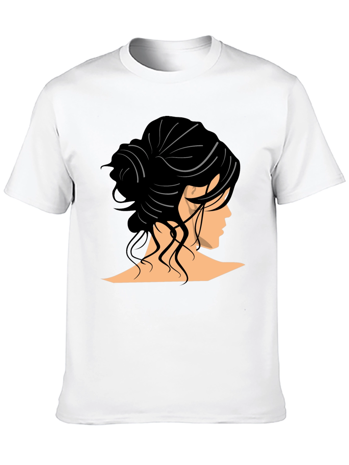 Woman Hairstyle Graphic Tee - Elegant Bun Design