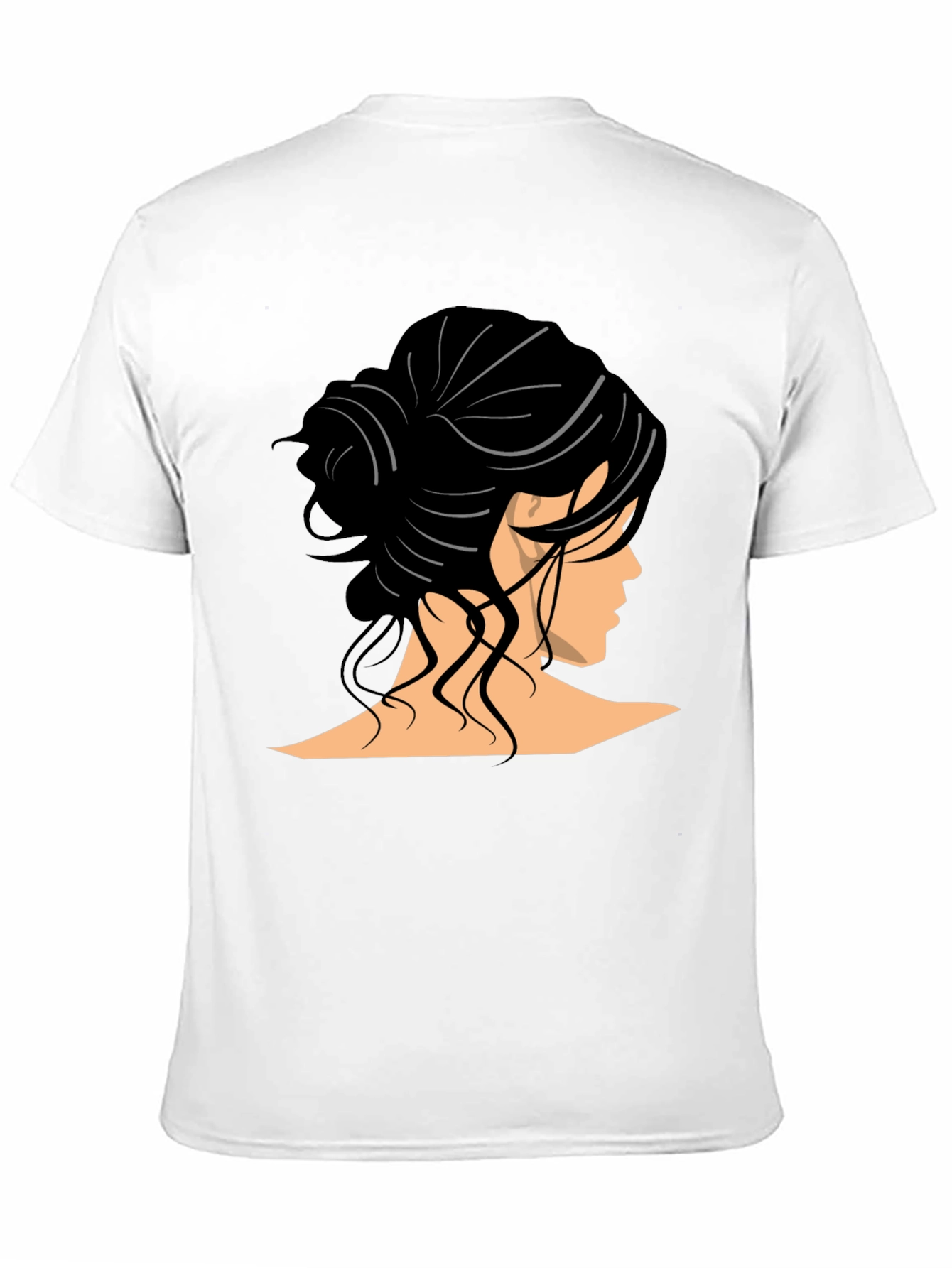 Woman Hairstyle Graphic Tee - Elegant Bun Design