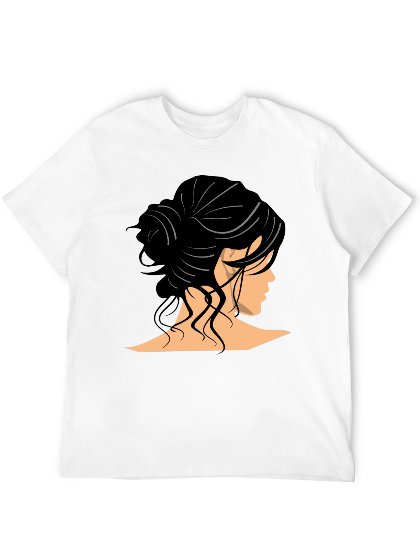 Woman Hairstyle Graphic Tee - Elegant Bun Design
